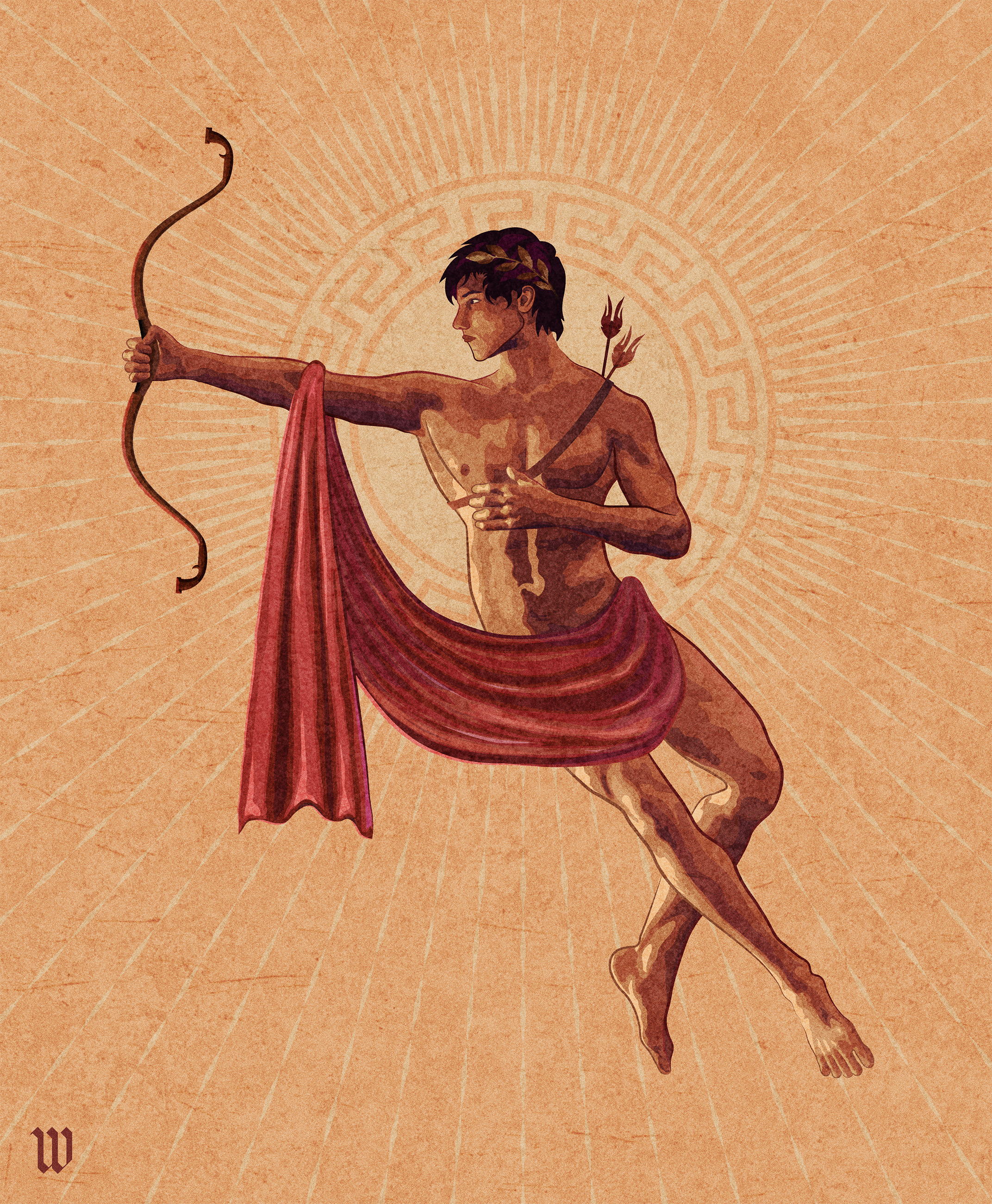 Аполлон с луком — Изображение №1 — Иллюстрация на Dprofile