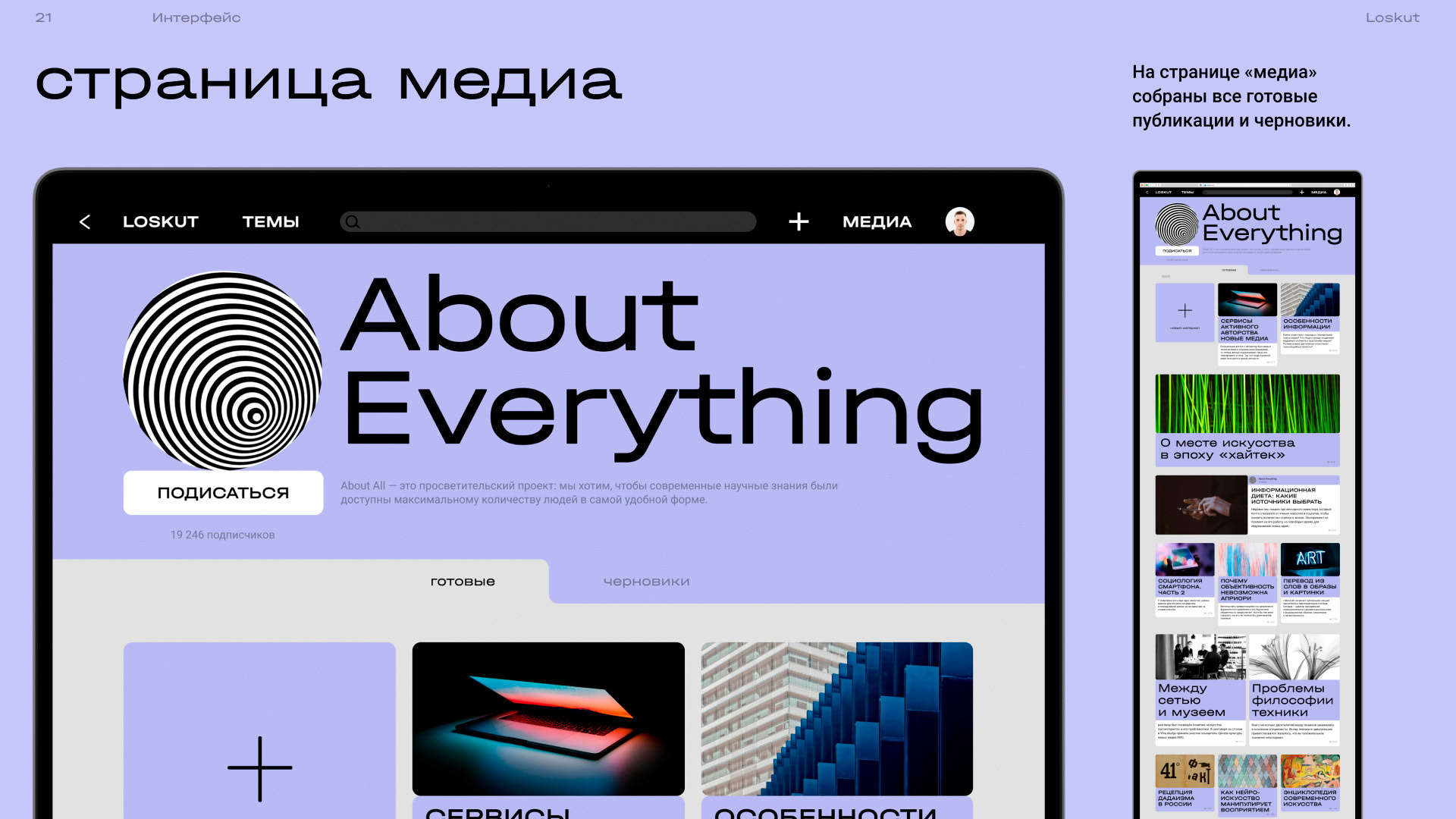 Loskut — publication platform UI/UX — Изображение №20 — Интерфейсы на Dprofile