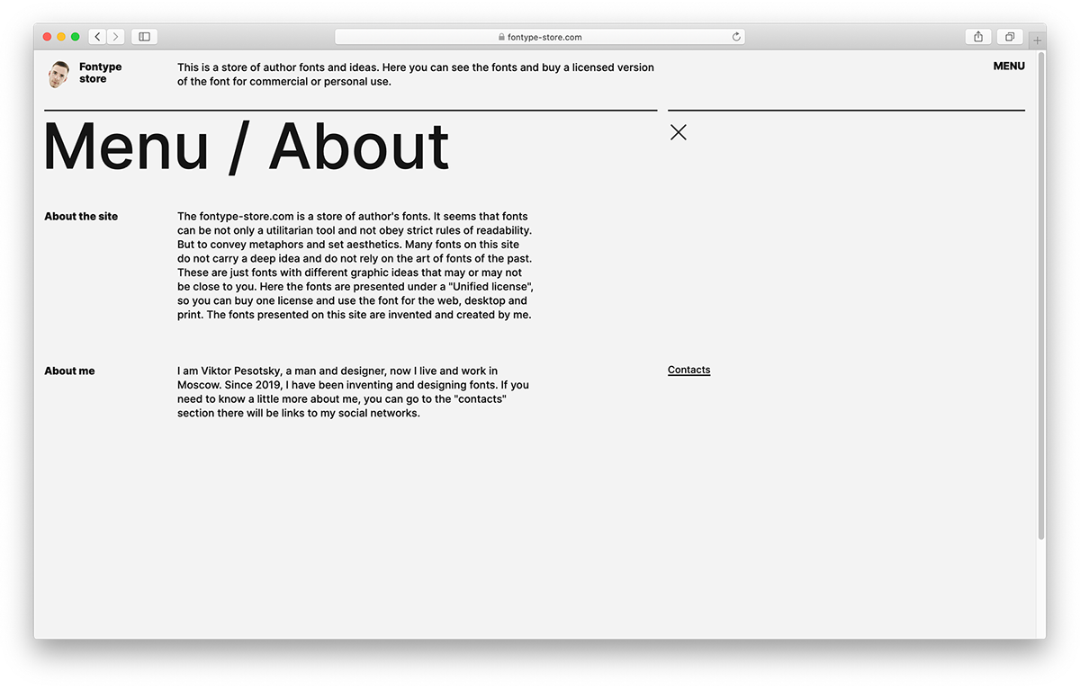 Design of online shop UI/UX — Fontype-store.com — Изображение №3 — Интерфейсы, Брендинг на Dprofile