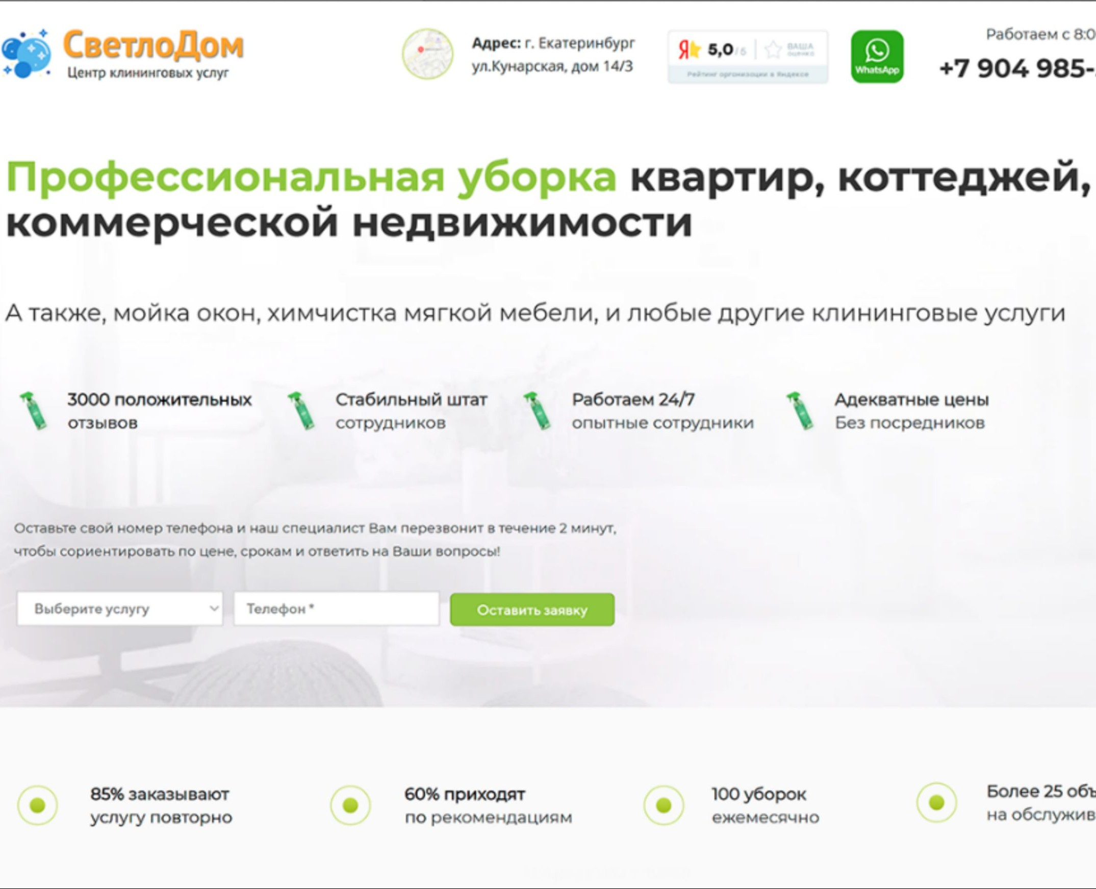 Клининговая компания — Интерфейсы, Брендинг на Dprofile