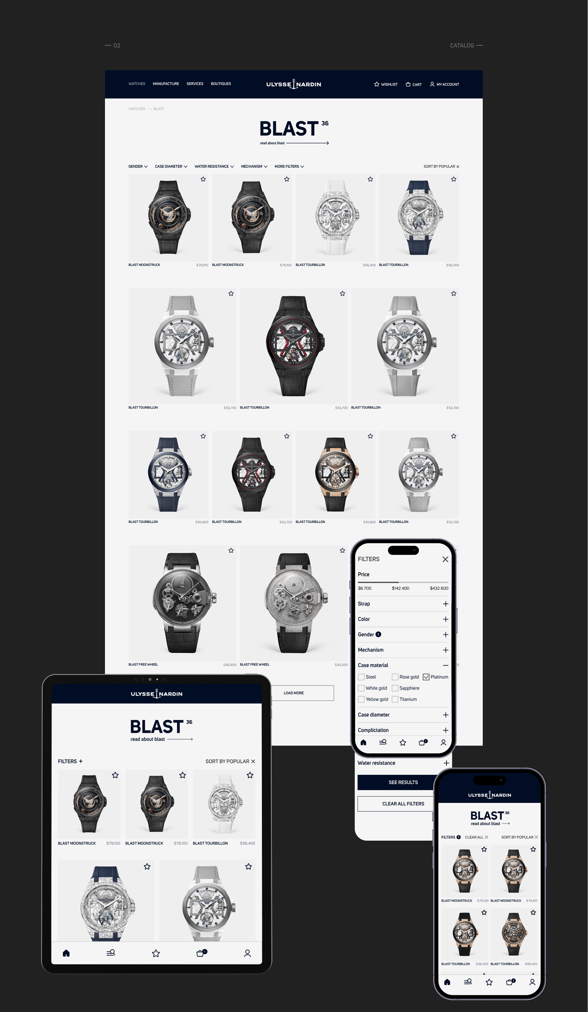ULYSSE NARDIN | E-commerce redesign — Изображение №5 — Интерфейсы на Dprofile