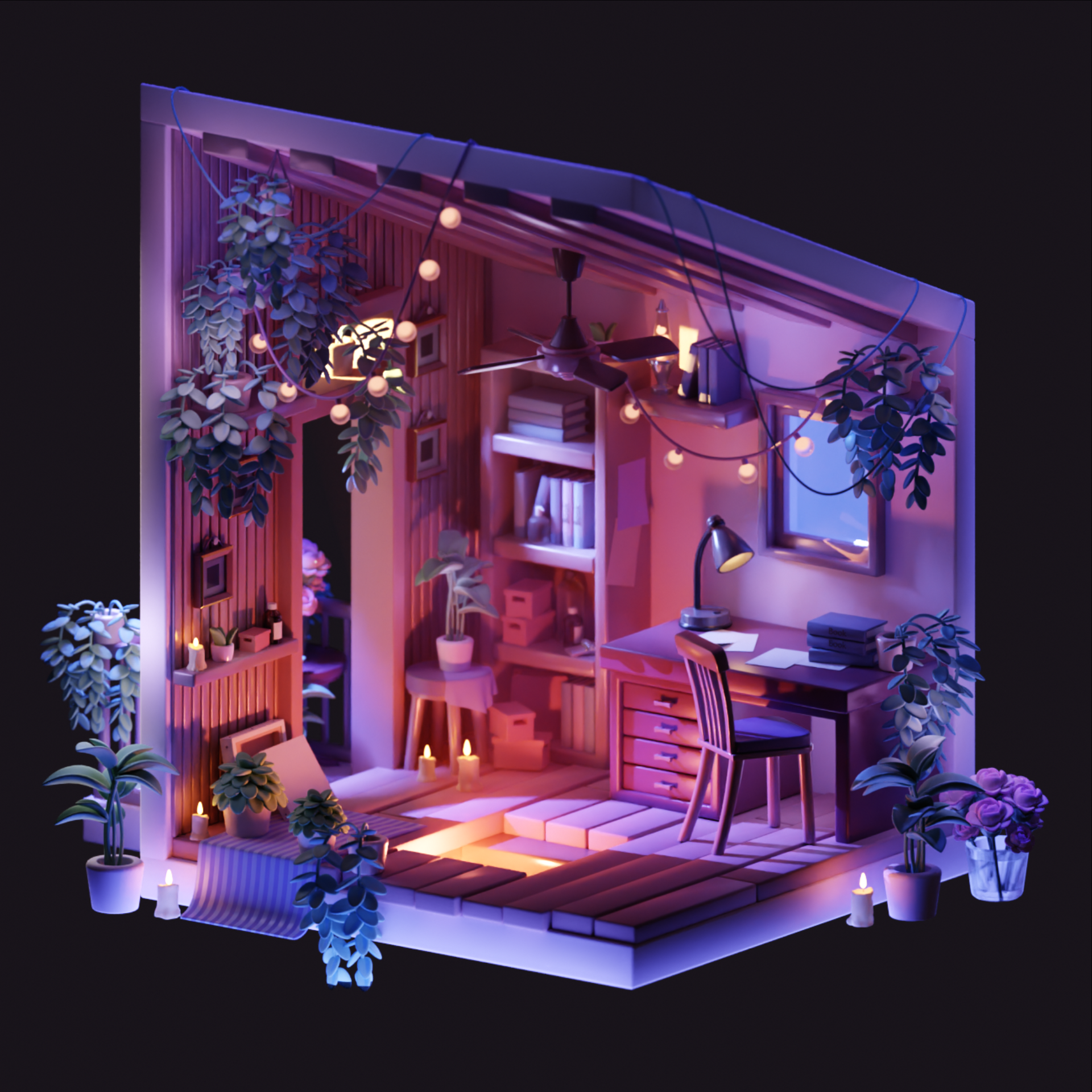 Isometric room in Blender 3D — Изображение №5 — Иллюстрация, 3D на Dprofile