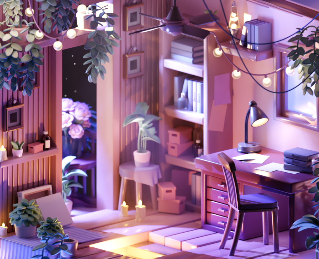 Isometric room in Blender 3D — Иллюстрация, 3D на Dprofile