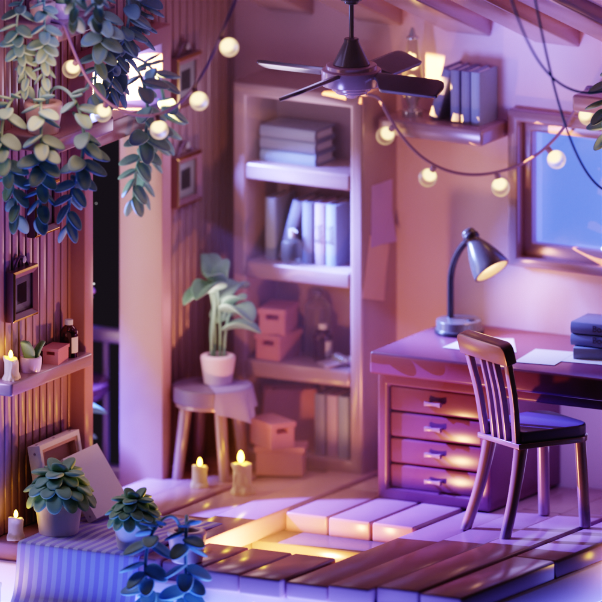 Isometric room in Blender 3D — Изображение №3 — Иллюстрация, 3D на Dprofile