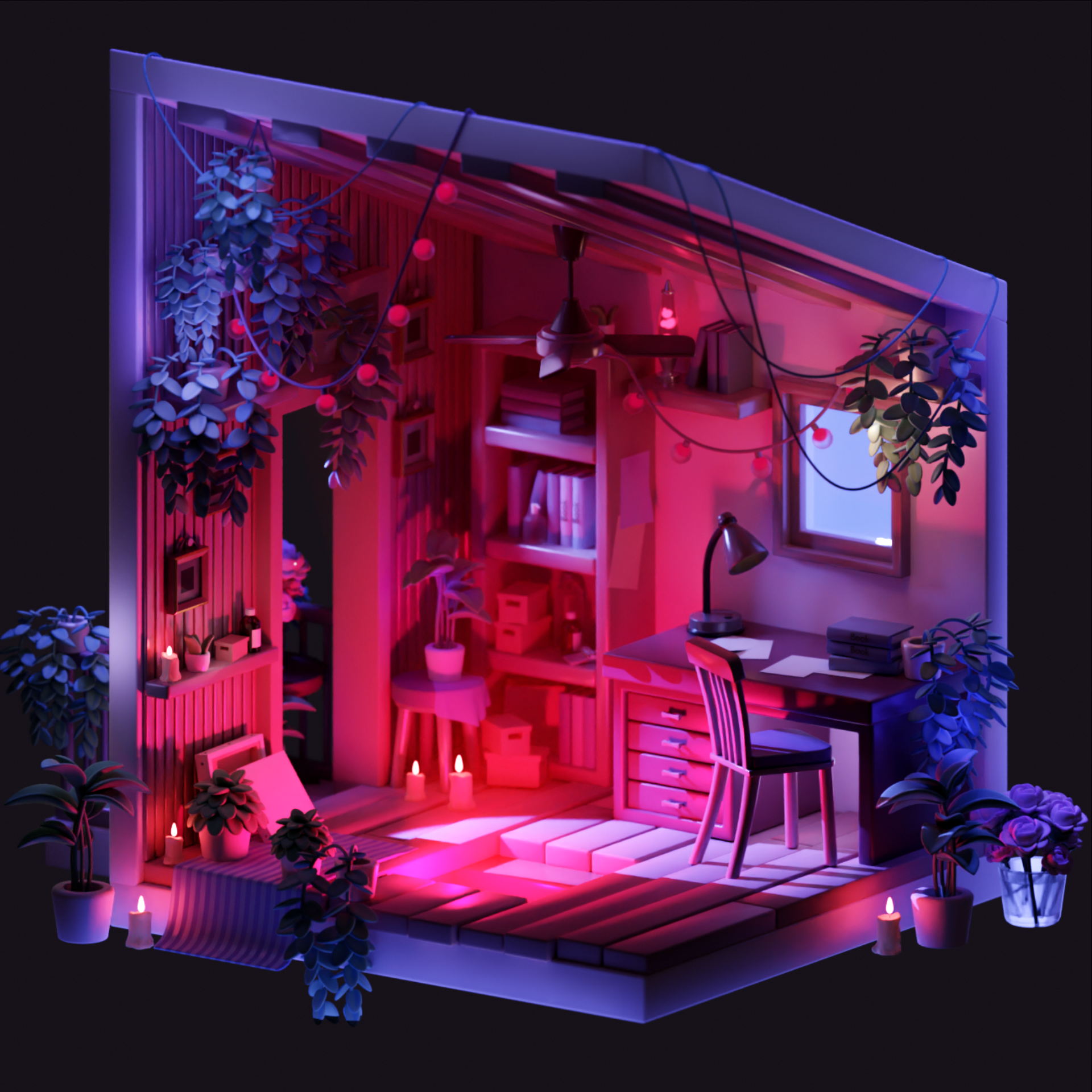 Isometric room in Blender 3D — Изображение №2 — Иллюстрация, 3D на Dprofile