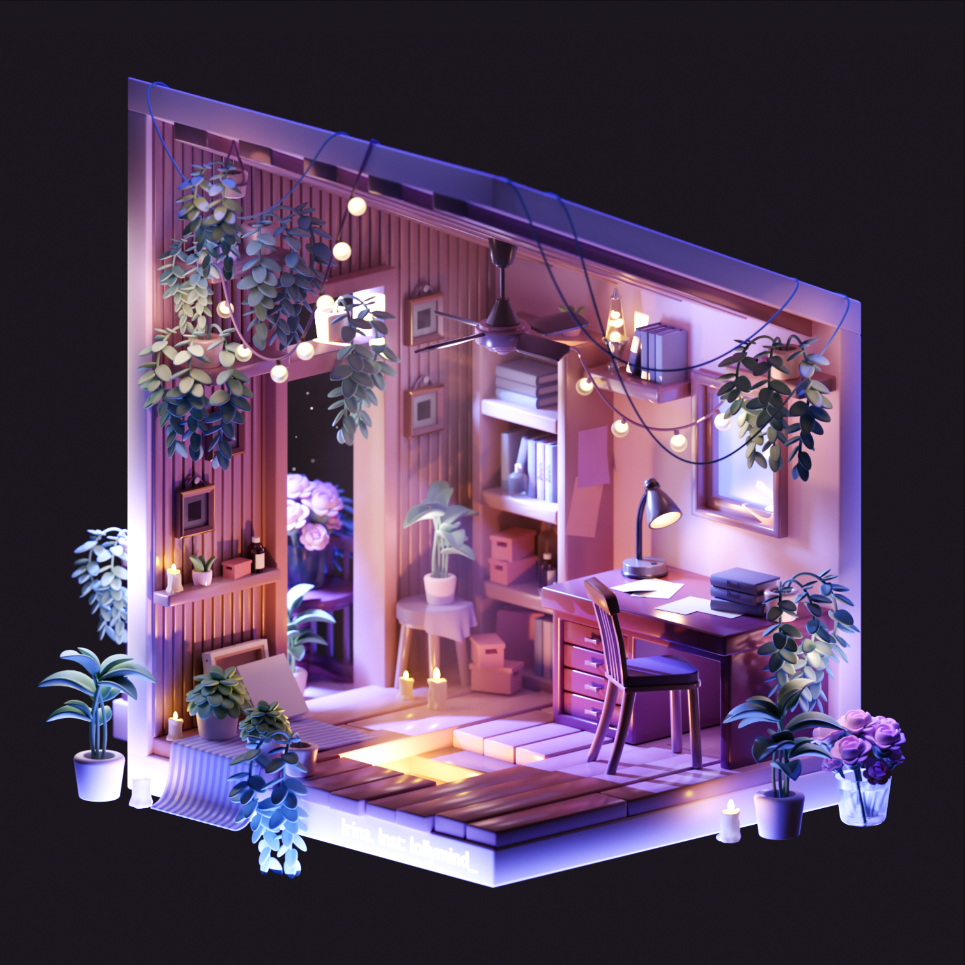 Isometric room in Blender 3D — Изображение №1 — Иллюстрация, 3D на Dprofile