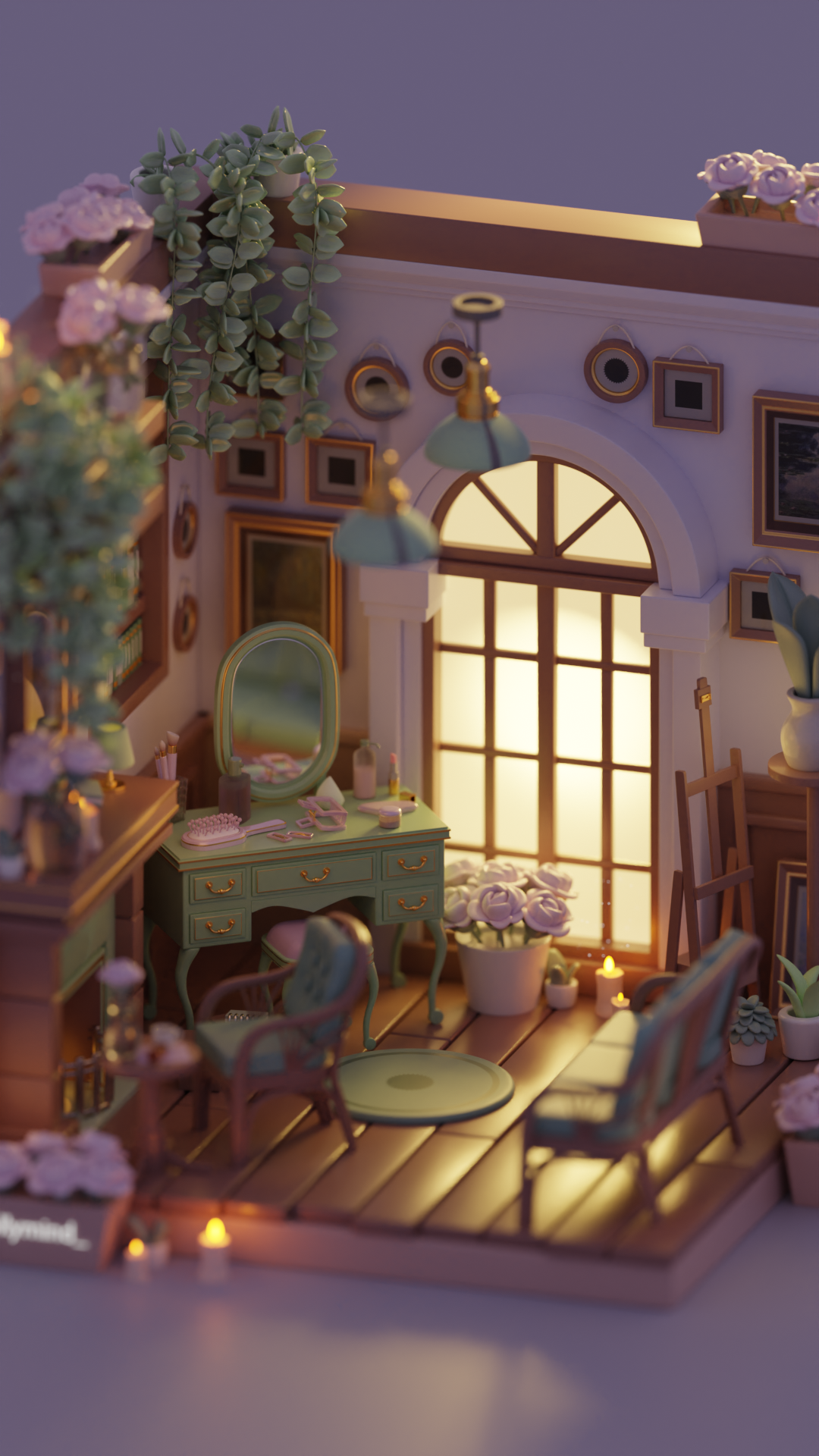 Cozy room 3D. Lowpoly 3D. Isometric art — Изображение №7 — Иллюстрация, 3D на Dprofile