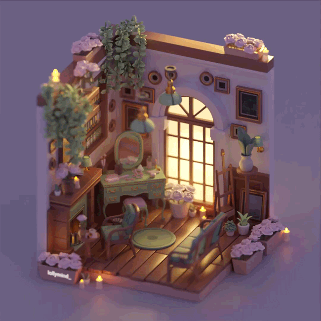 Cozy room 3D. Lowpoly 3D. Isometric art — Изображение №8 — Иллюстрация, 3D на Dprofile