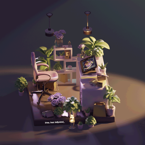 Lowpoly 3D. Isometric room made in Blender 3D — Изображение №10 — Иллюстрация на Dprofile
