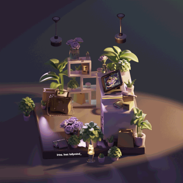 Lowpoly 3D. Isometric room made in Blender 3D — Изображение №2 — Иллюстрация на Dprofile