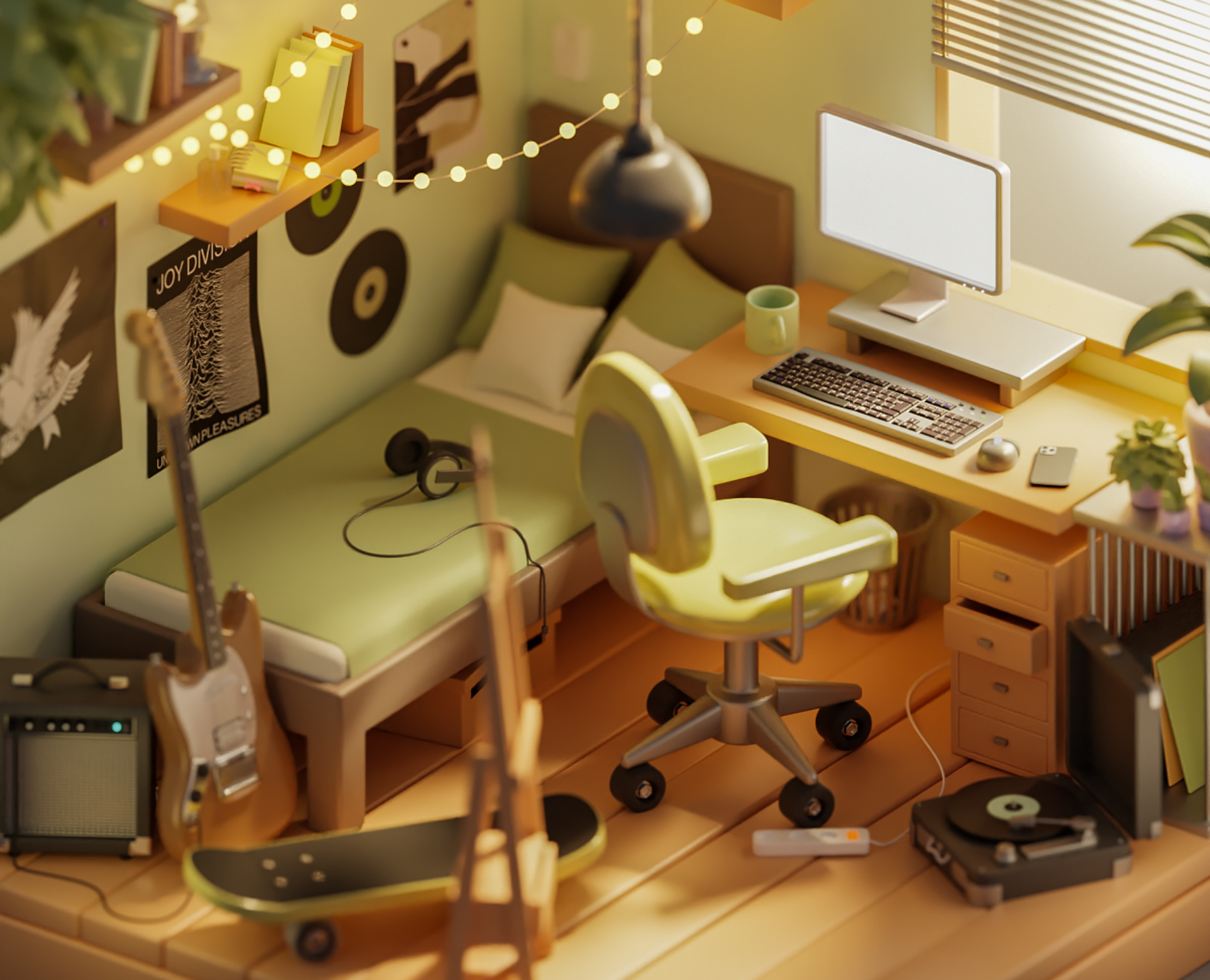 3D Isometric room. Low poly 3D — Иллюстрация, 3D на Dprofile