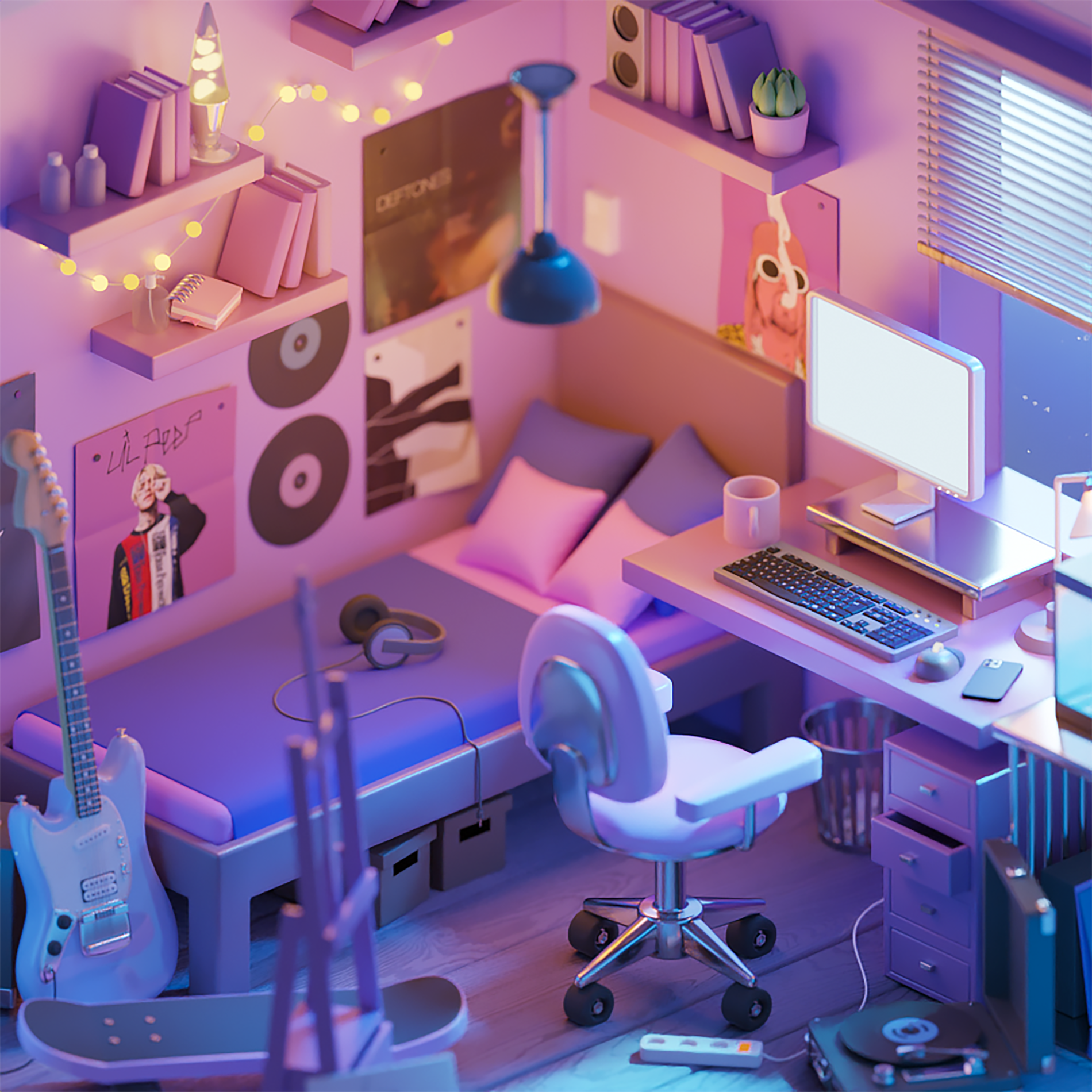 3D Isometric room. Low poly 3D — Изображение №7 — Иллюстрация, 3D на Dprofile