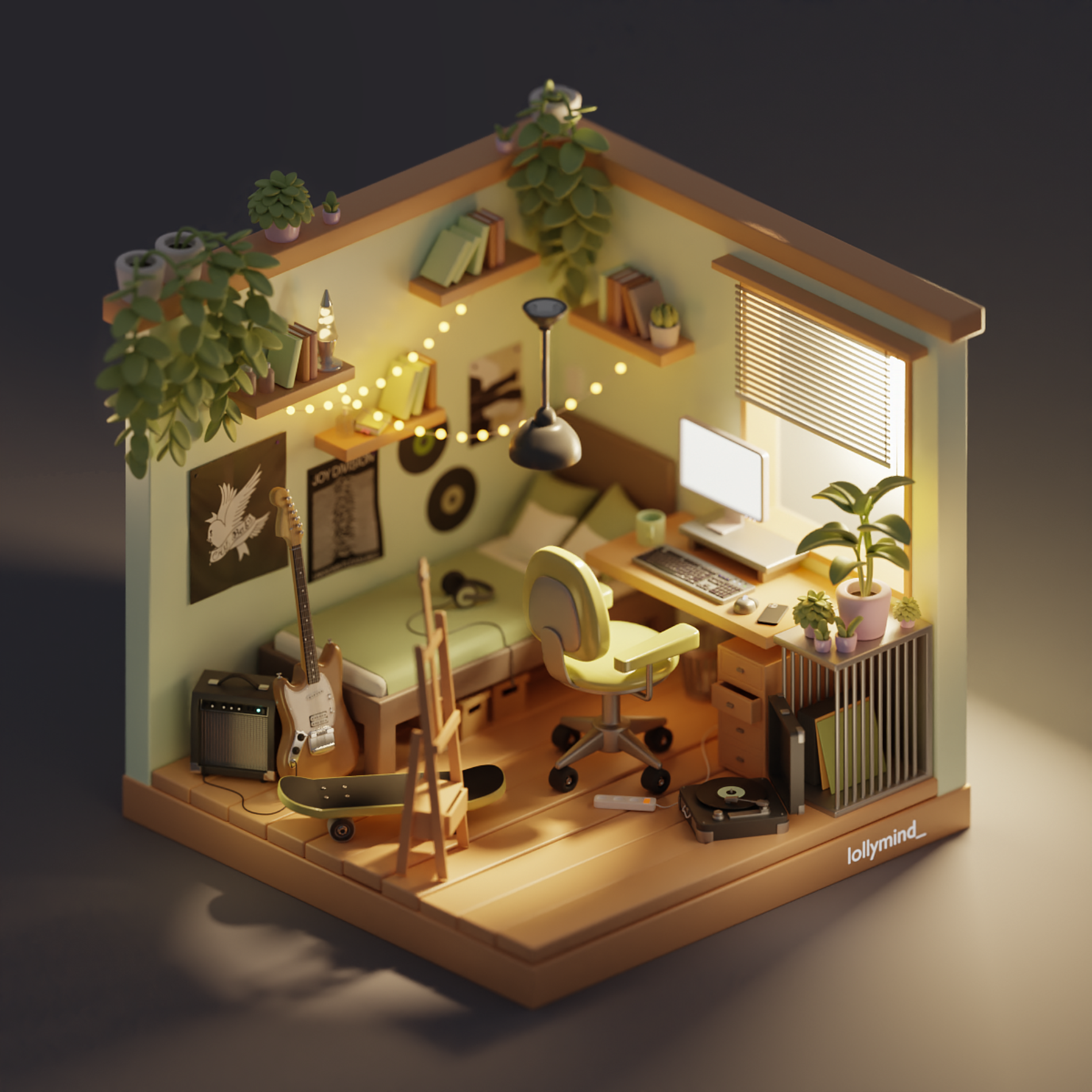 3D Isometric room. Low poly 3D — Изображение №2 — Иллюстрация, 3D на Dprofile