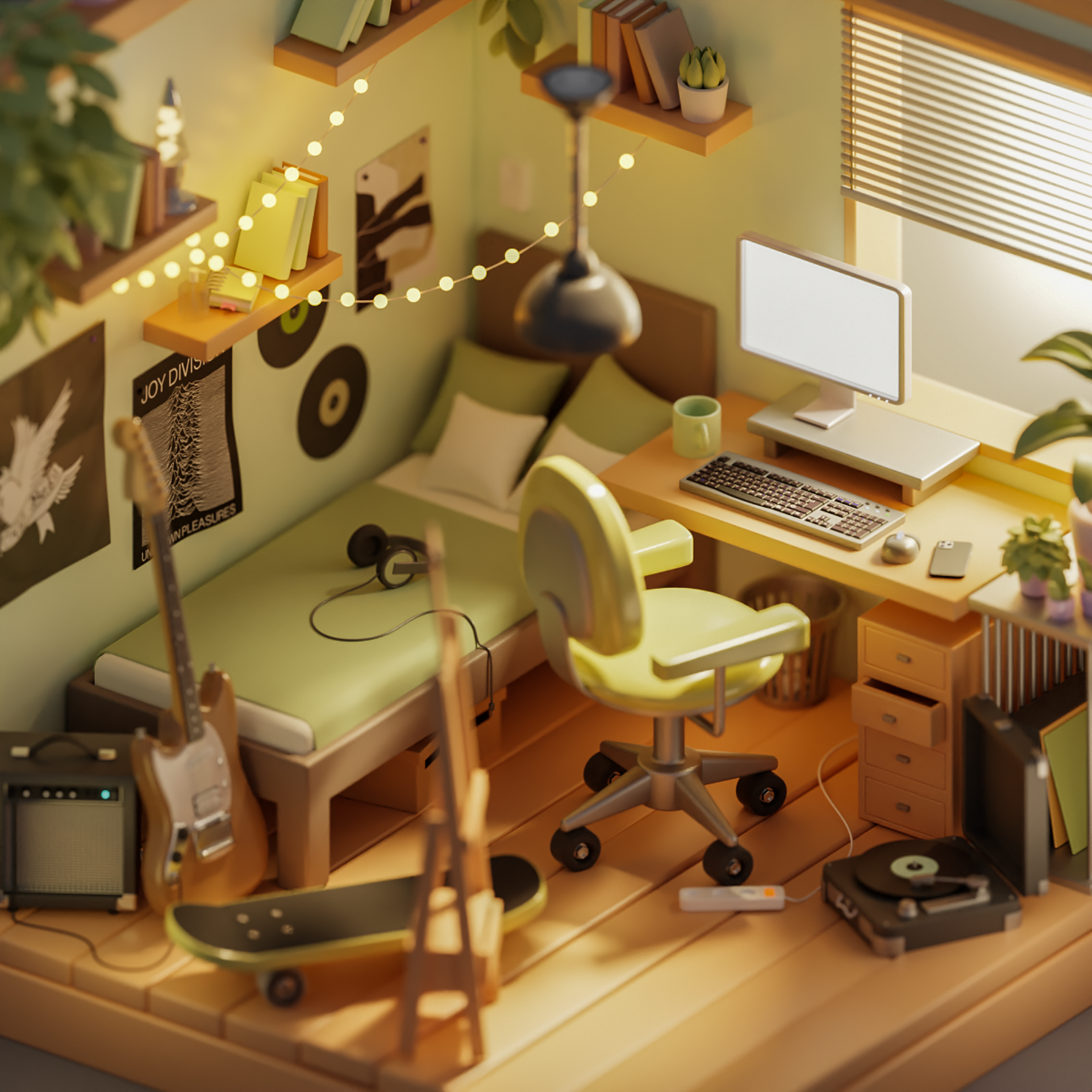3D Isometric room. Low poly 3D — Изображение №1 — Иллюстрация, 3D на Dprofile