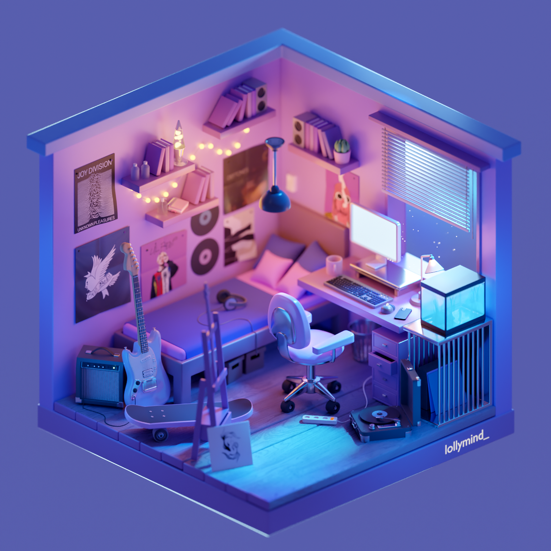 3D Isometric room. Low poly 3D — Изображение №6 — Иллюстрация, 3D на Dprofile