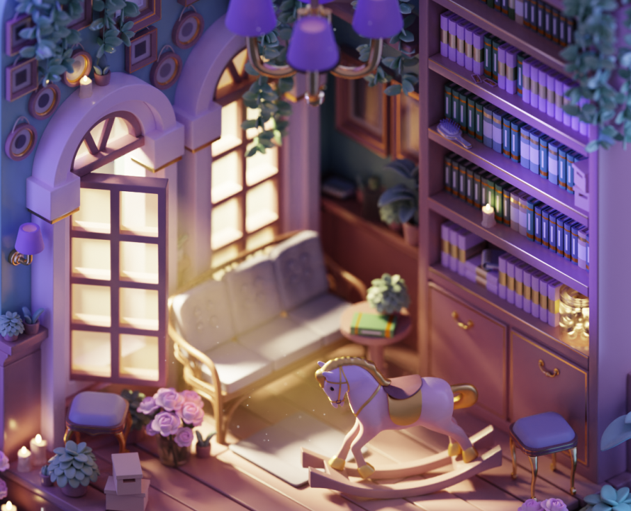 3D Isometric Room. Low poly. — Иллюстрация, 3D на Dprofile