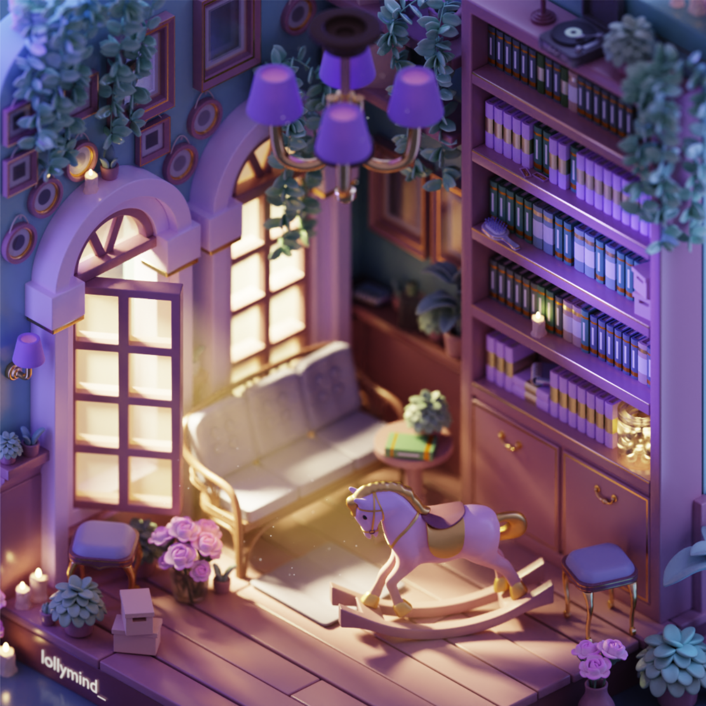 3D Isometric Room. Low poly. — Изображение №2 — Иллюстрация, 3D на Dprofile
