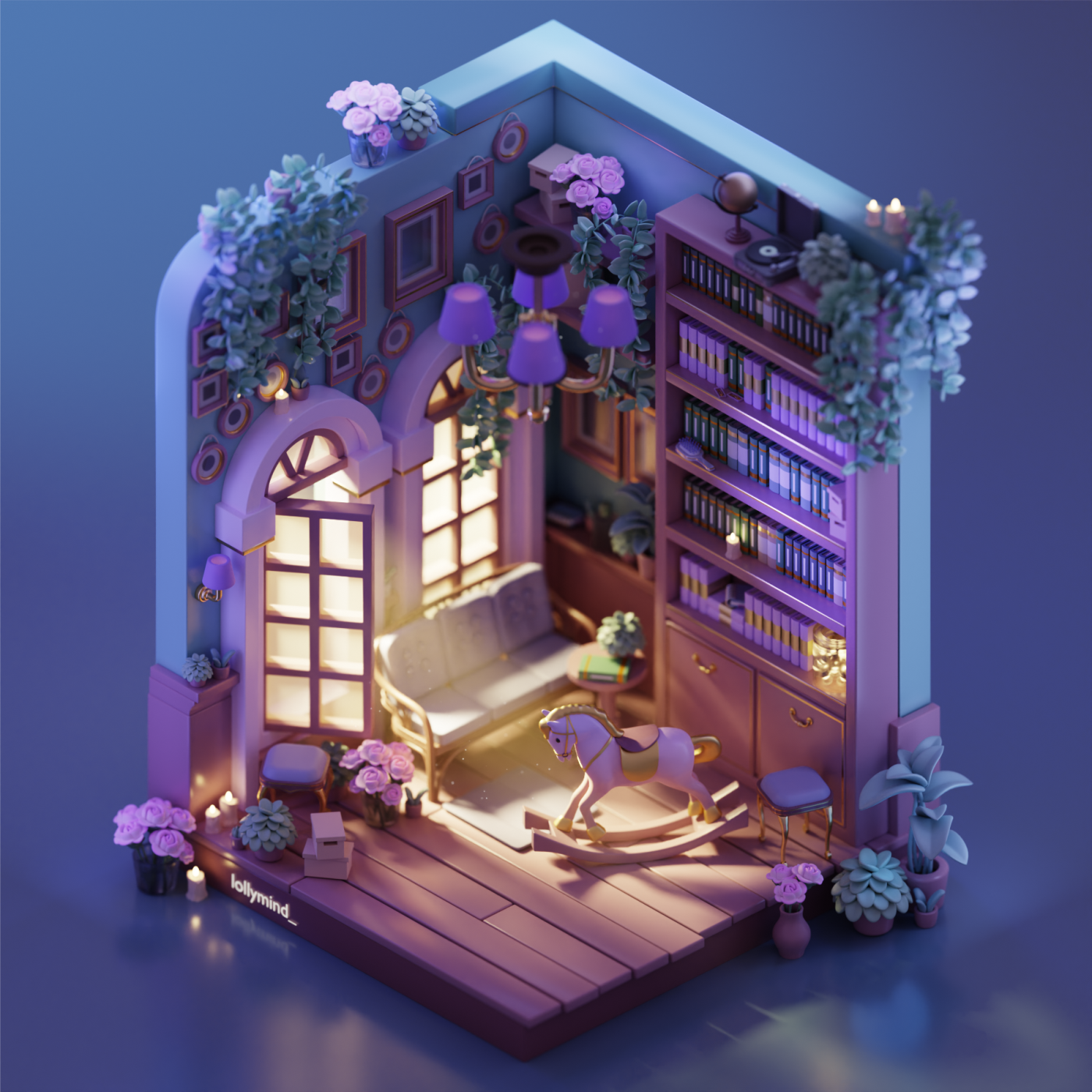 3D Isometric Room. Low poly. — Изображение №1 — Иллюстрация, 3D на Dprofile