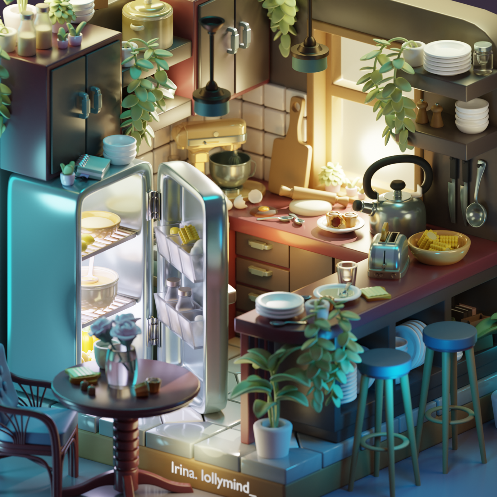 Isometric kitchen in a Blender 3D — Изображение №2 — Иллюстрация, 3D на Dprofile
