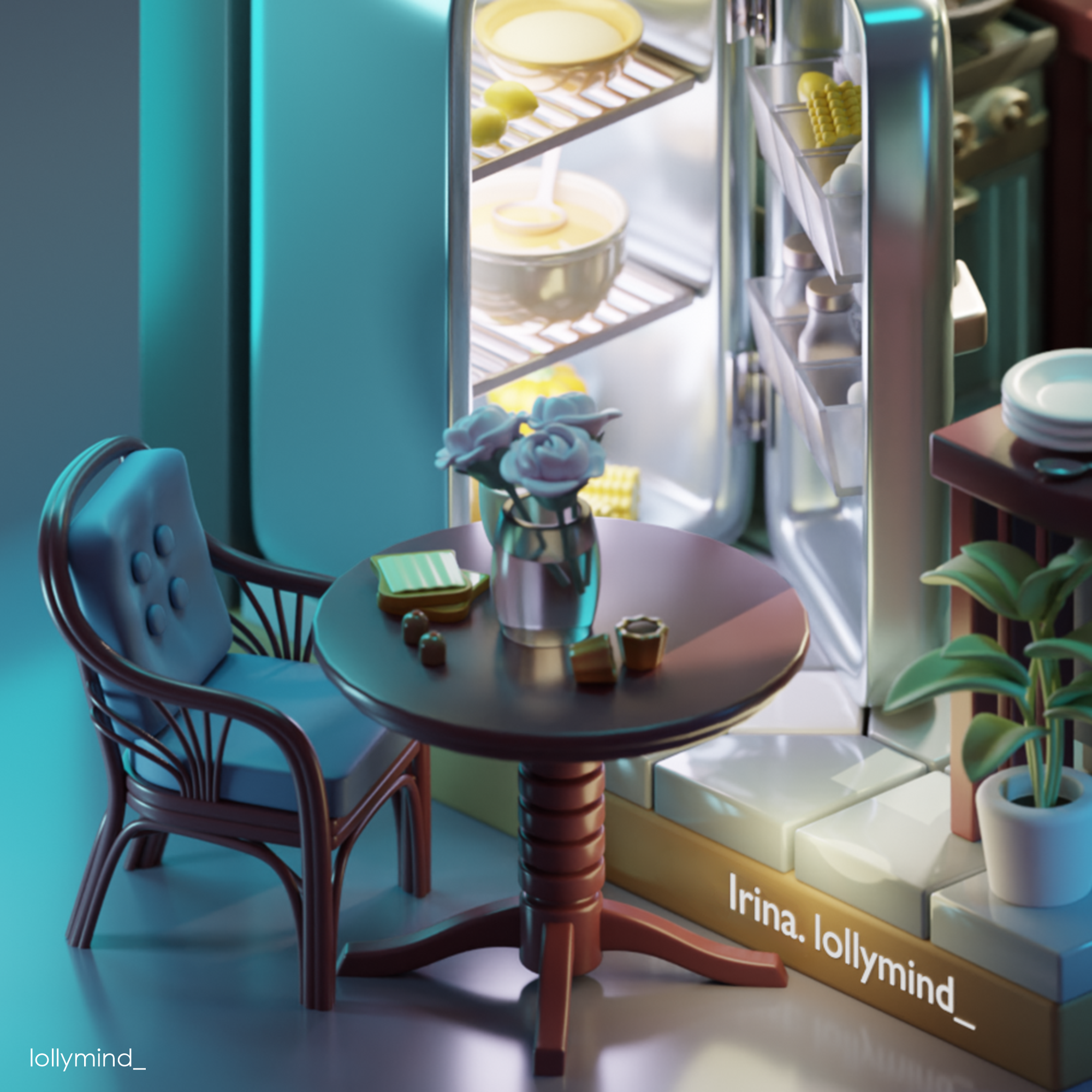 Isometric kitchen in a Blender 3D — Изображение №6 — Иллюстрация, 3D на Dprofile