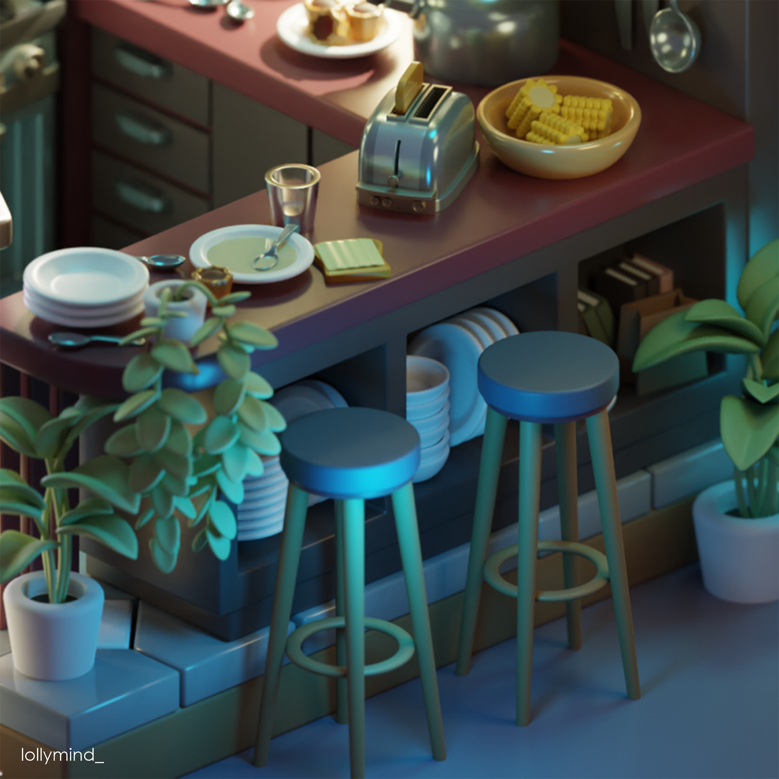 Isometric kitchen in a Blender 3D — Изображение №9 — Иллюстрация, 3D на Dprofile