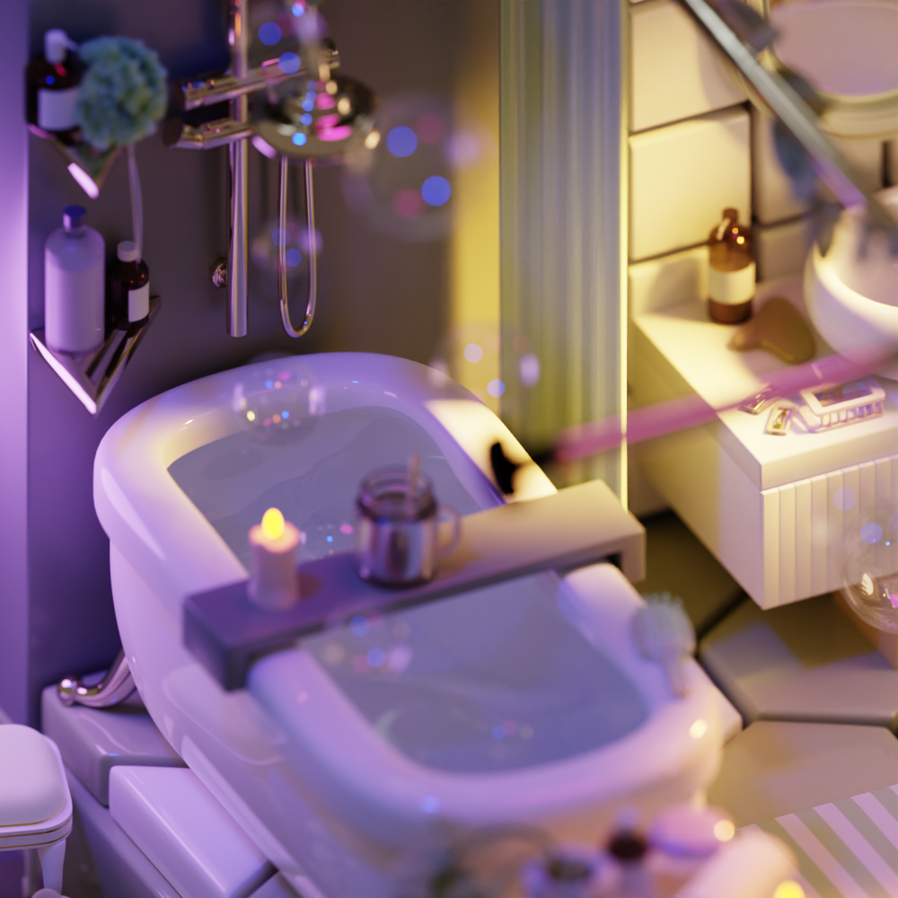 Isometric bathroom in Blender 3D — Изображение №4 — Иллюстрация, 3D на Dprofile