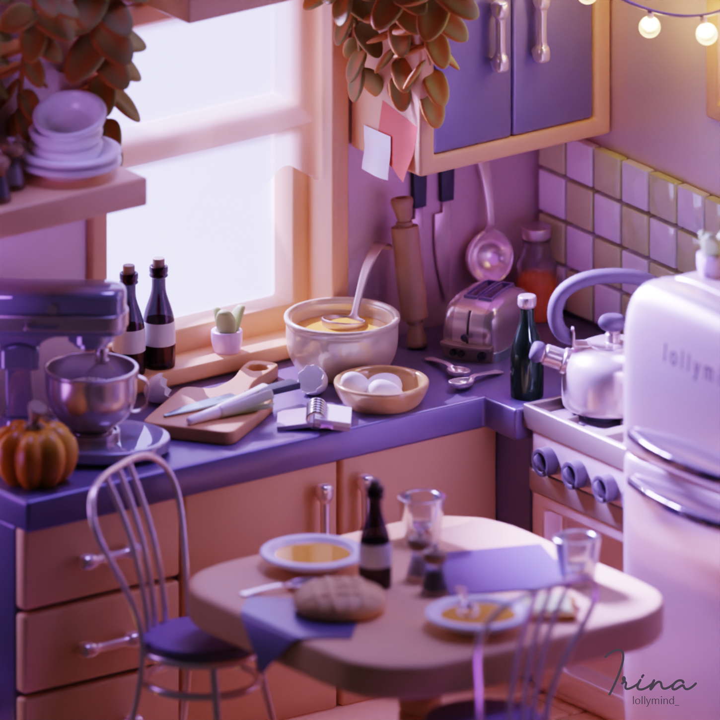 The autumnal atmosphere in the isometric room — Изображение №7 — Иллюстрация, 3D на Dprofile
