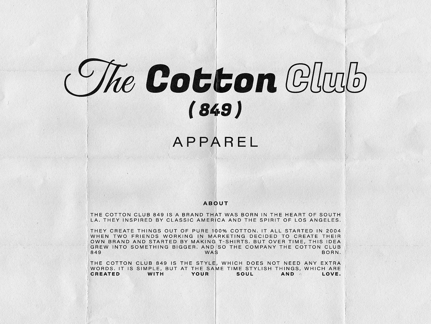 The Cotton Club 849 — Изображение №1 — Брендинг, Графика на Dprofile