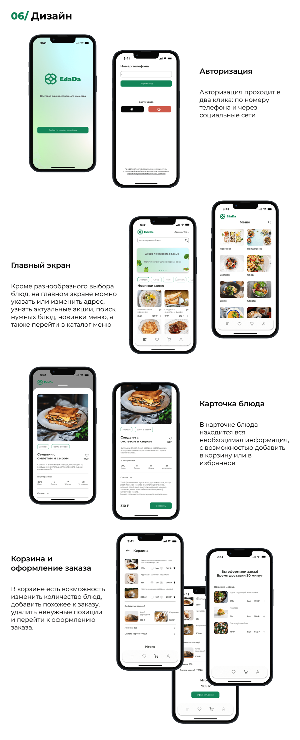 EdaDa | сервис доставки еды | iOS Mobile app — Изображение №6 — Интерфейсы на Dprofile