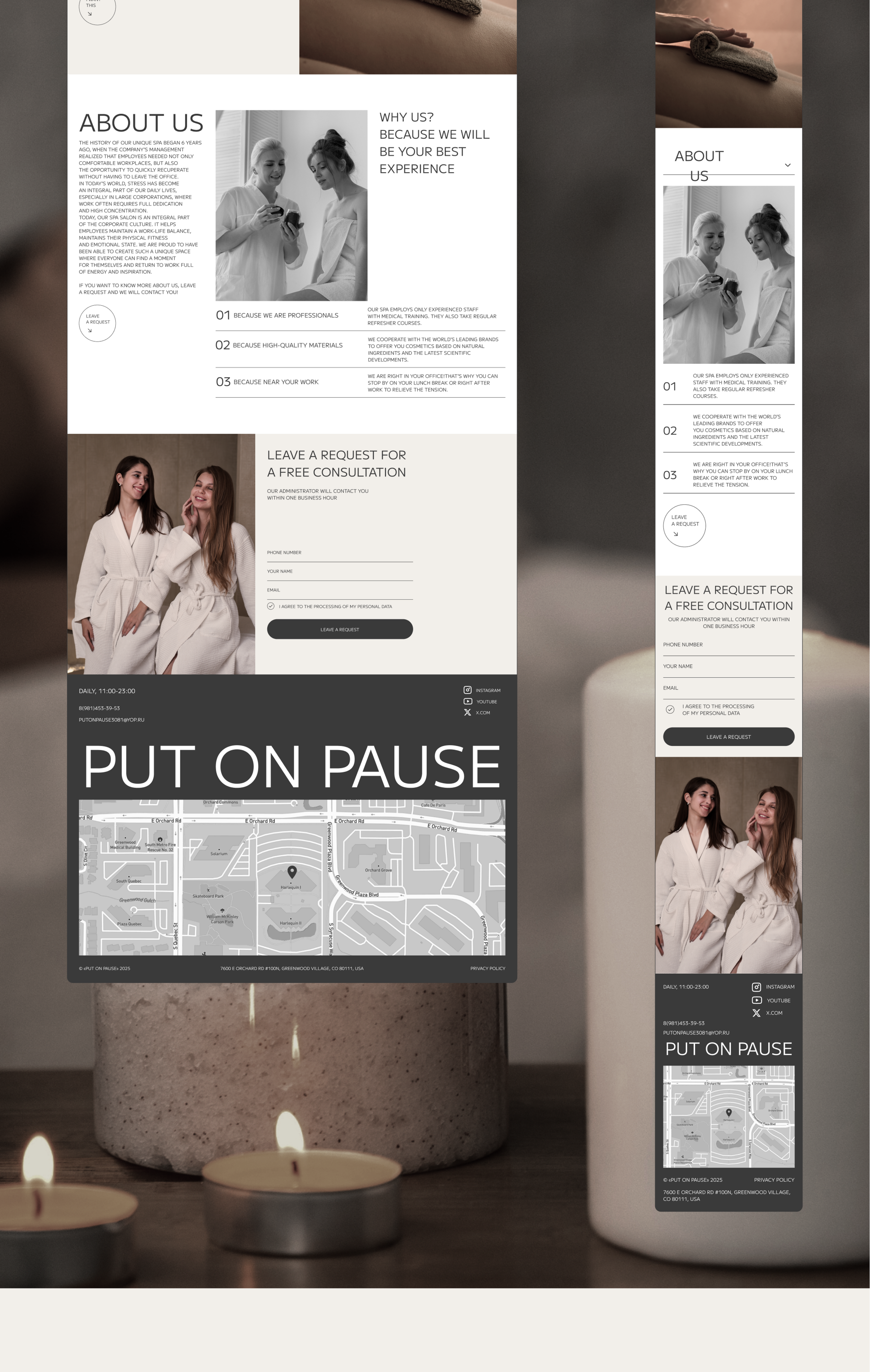 PUT ON PAUSE SPA / website — Изображение №7 — Интерфейсы, Брендинг на Dprofile