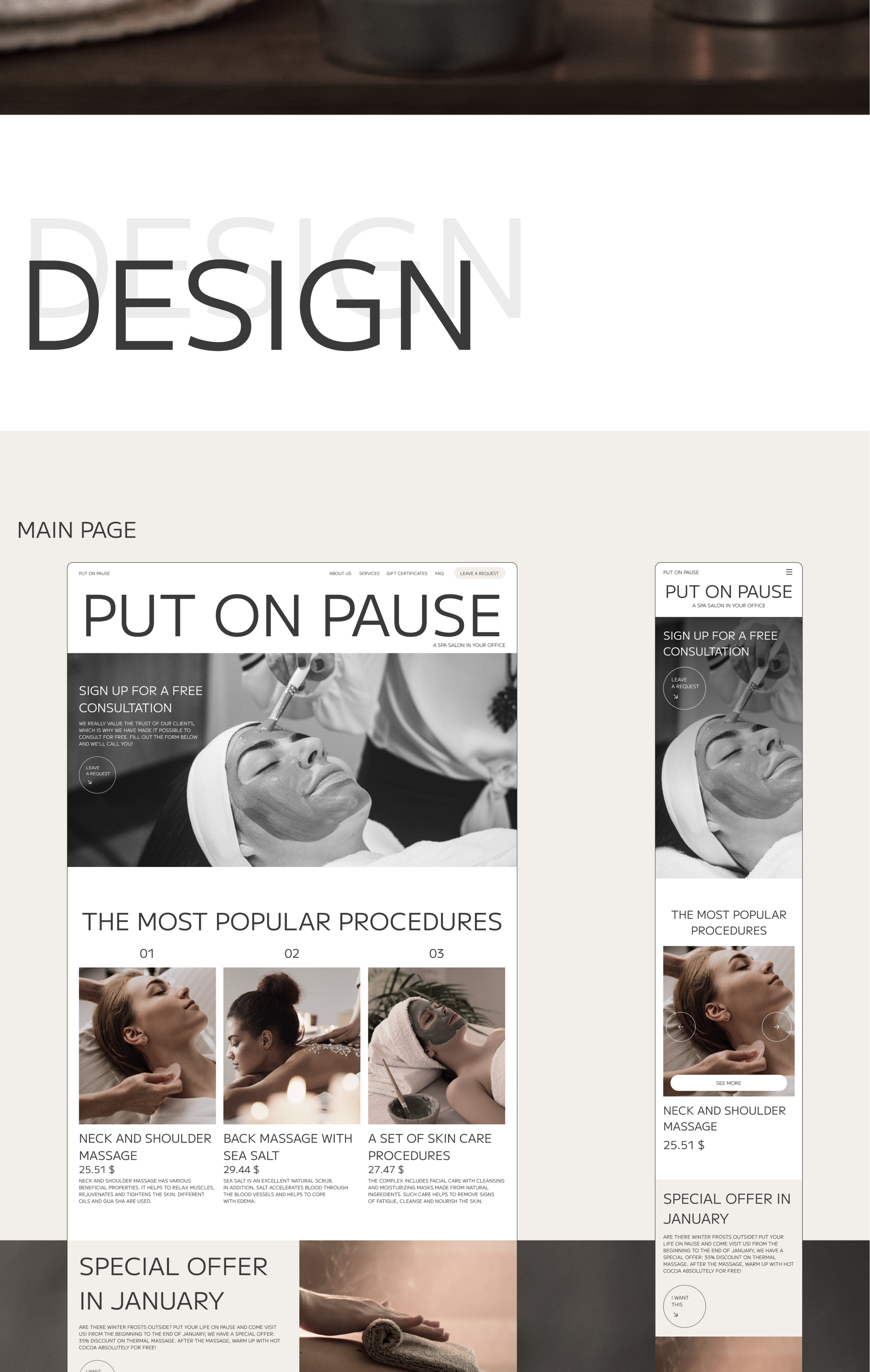 PUT ON PAUSE SPA / website — Изображение №6 — Интерфейсы, Брендинг на Dprofile