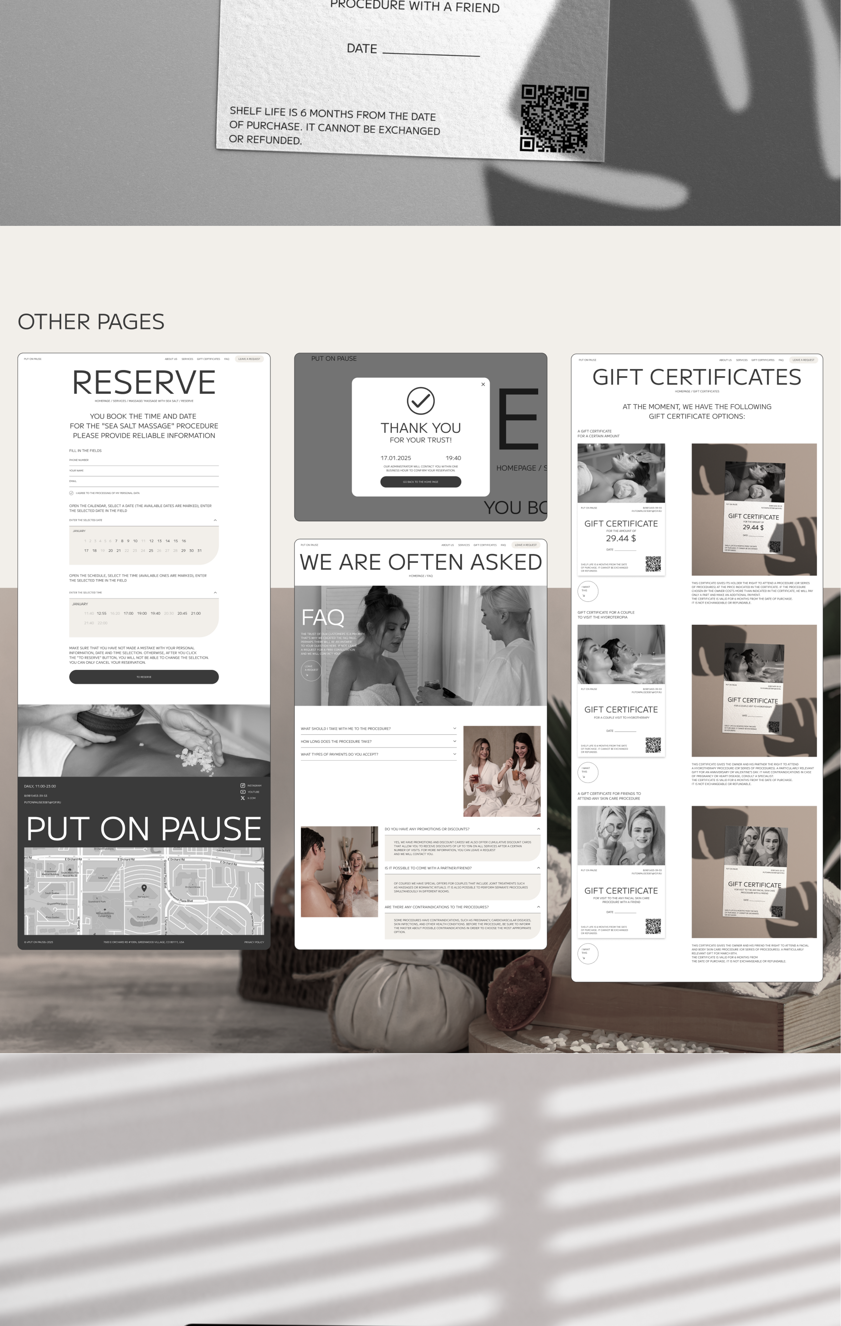 PUT ON PAUSE SPA / website — Изображение №9 — Интерфейсы, Брендинг на Dprofile