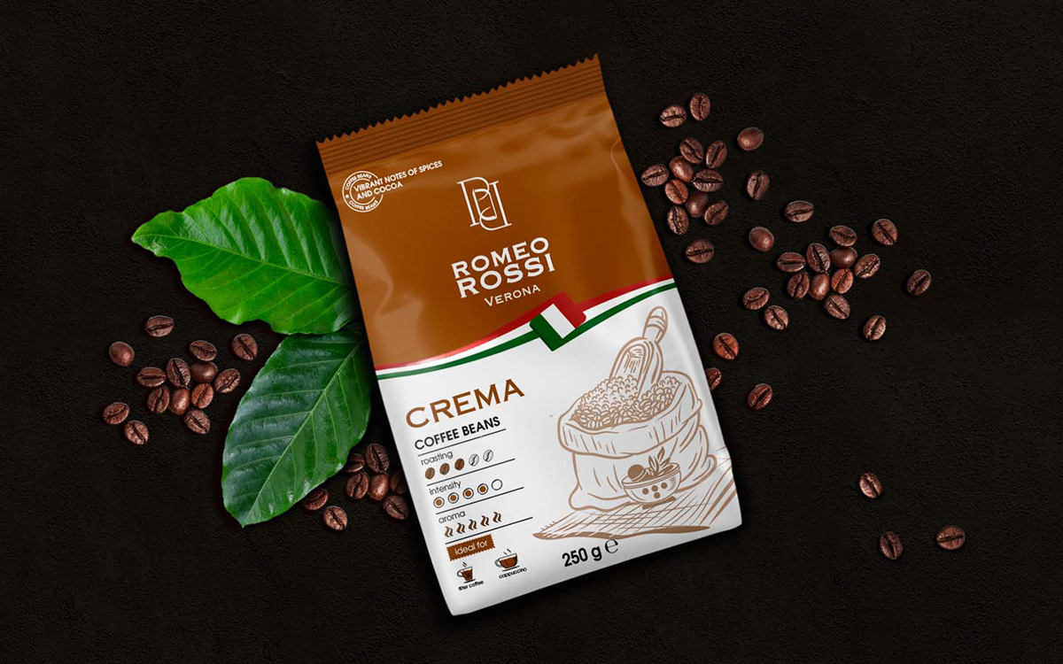 Дизайн упаковки кофе Romeo Rosssi — Изображение №2 — Брендинг, Графика на Dprofile