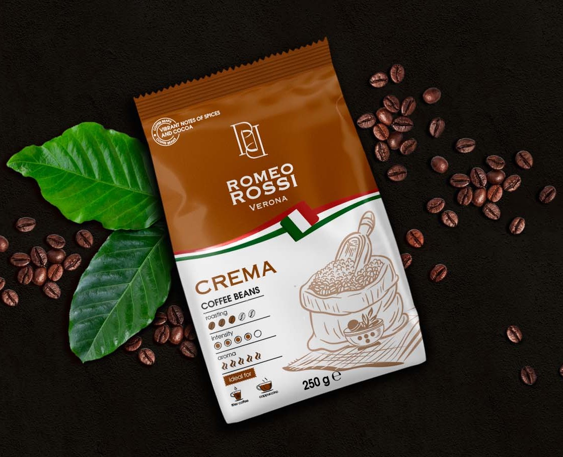 Дизайн упаковки кофе Romeo Rosssi — Брендинг, Графика на Dprofile