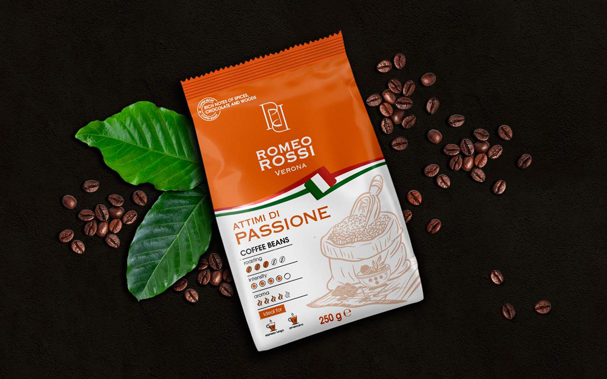 Дизайн упаковки кофе Romeo Rosssi — Изображение №4 — Брендинг, Графика на Dprofile