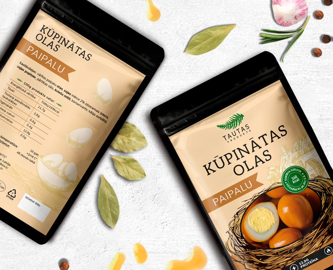 Дизайн упаковки для копченых яиц TAUTAS — Брендинг, Графика на Dprofile