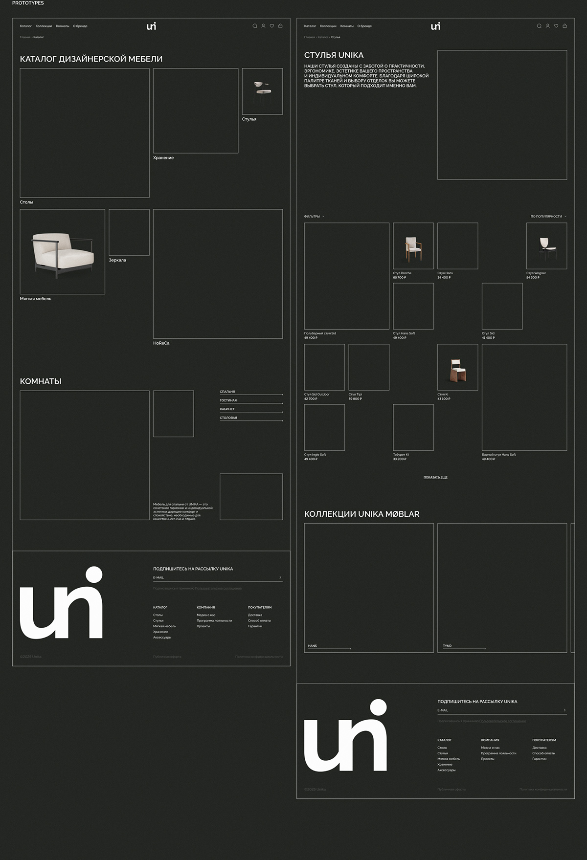 Редизайн сайта мебели Unika — Изображение №2 — Интерфейсы, Брендинг на Dprofile