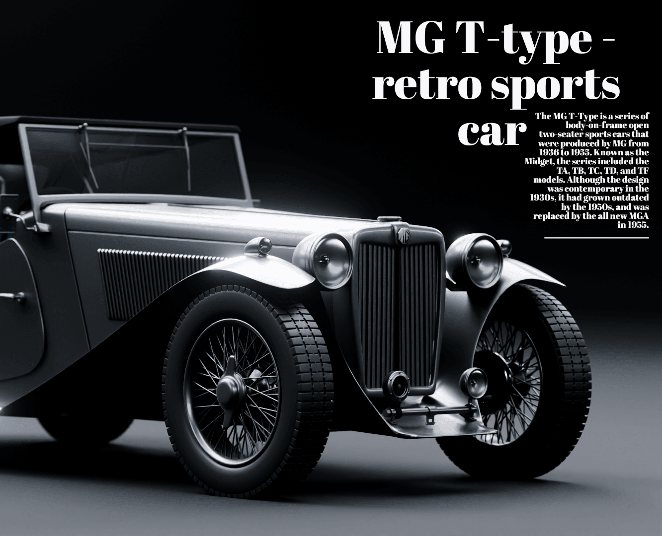 CGI MG T-type - retro sports car — 3D на Dprofile