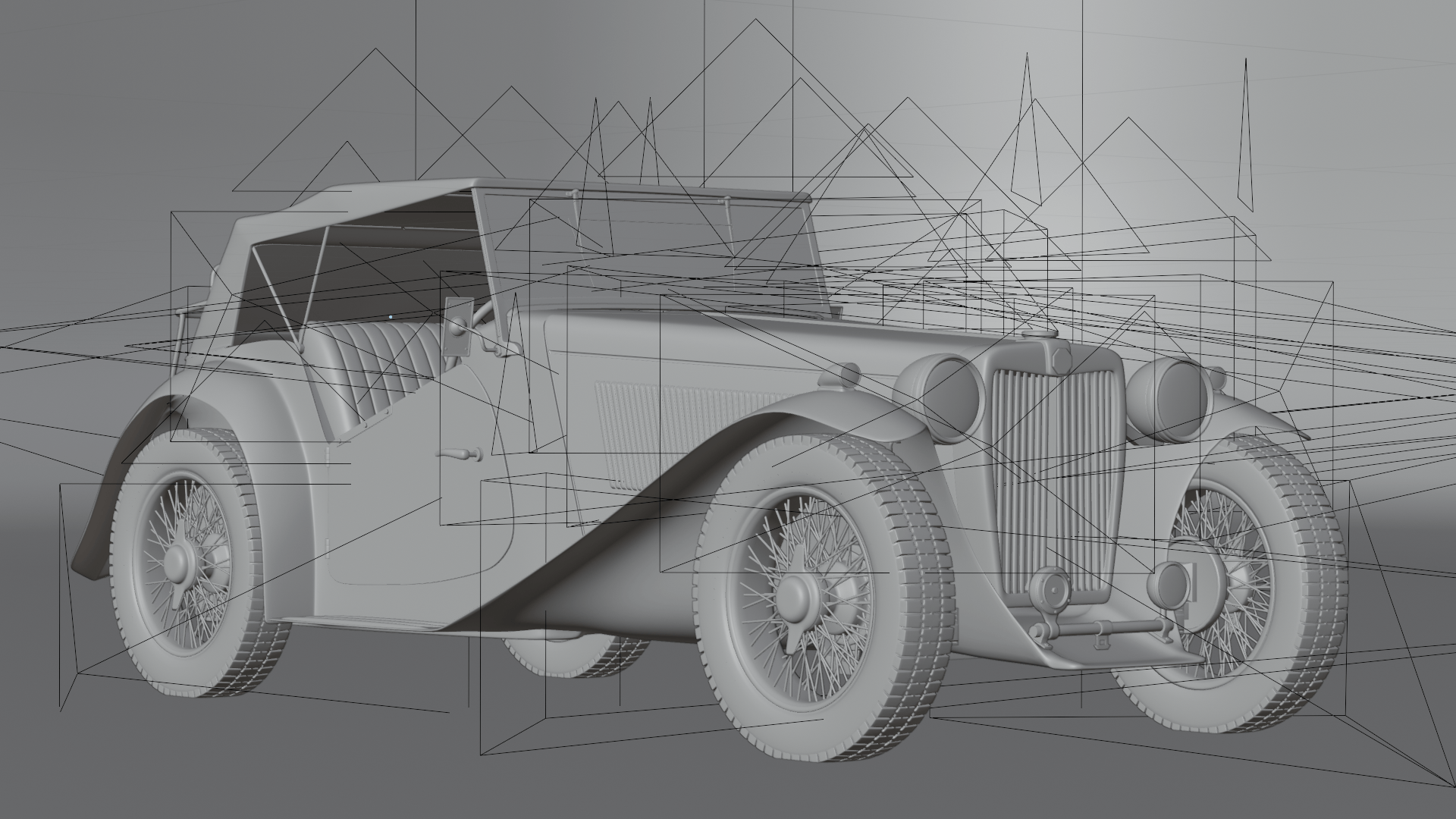 CGI MG T-type - retro sports car — Изображение №15 — 3D на Dprofile