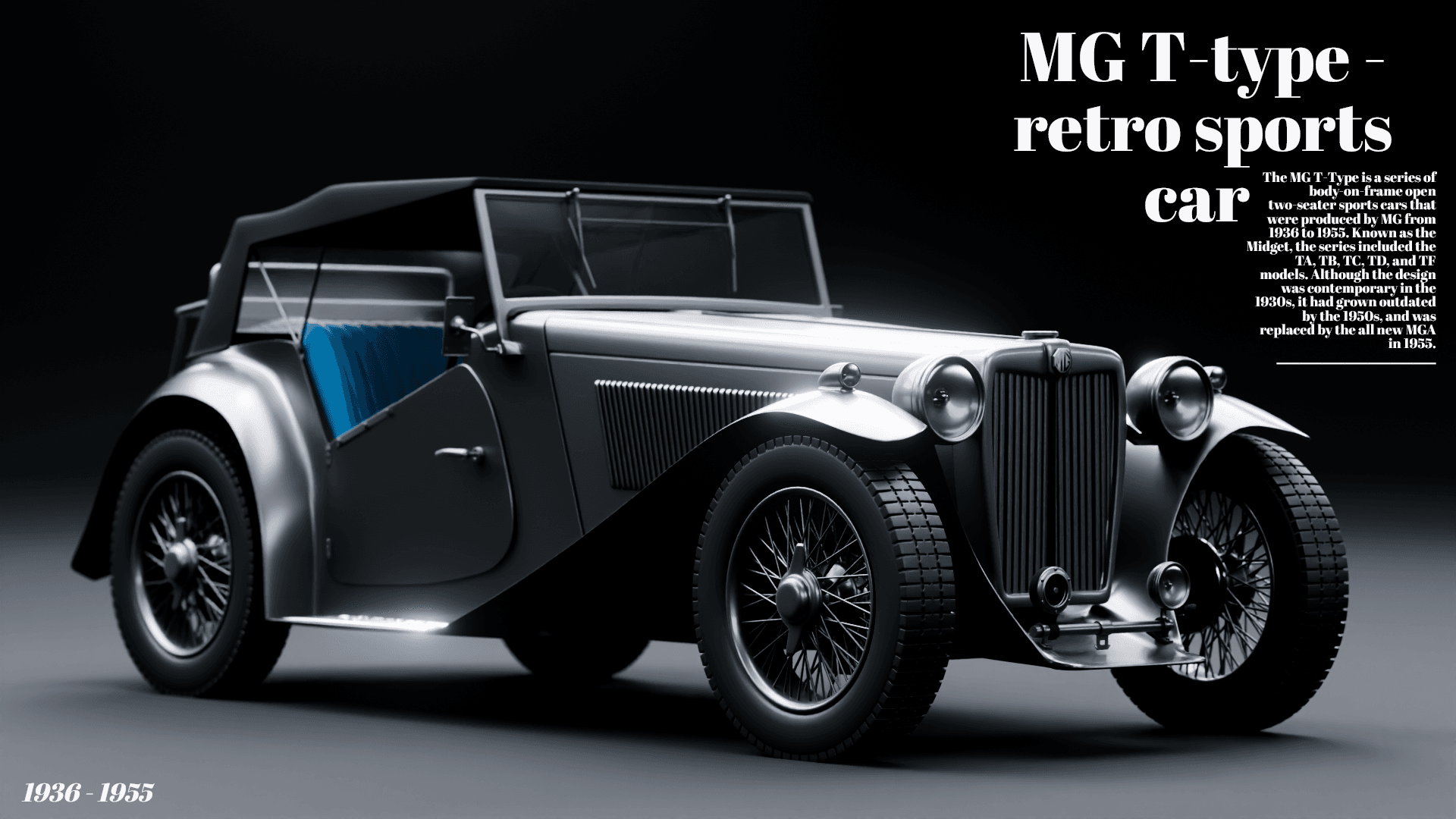 CGI MG T-type - retro sports car — Изображение №1 — 3D на Dprofile
