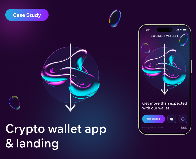 Crypto wallet app & landing — Интерфейсы на Dprofile