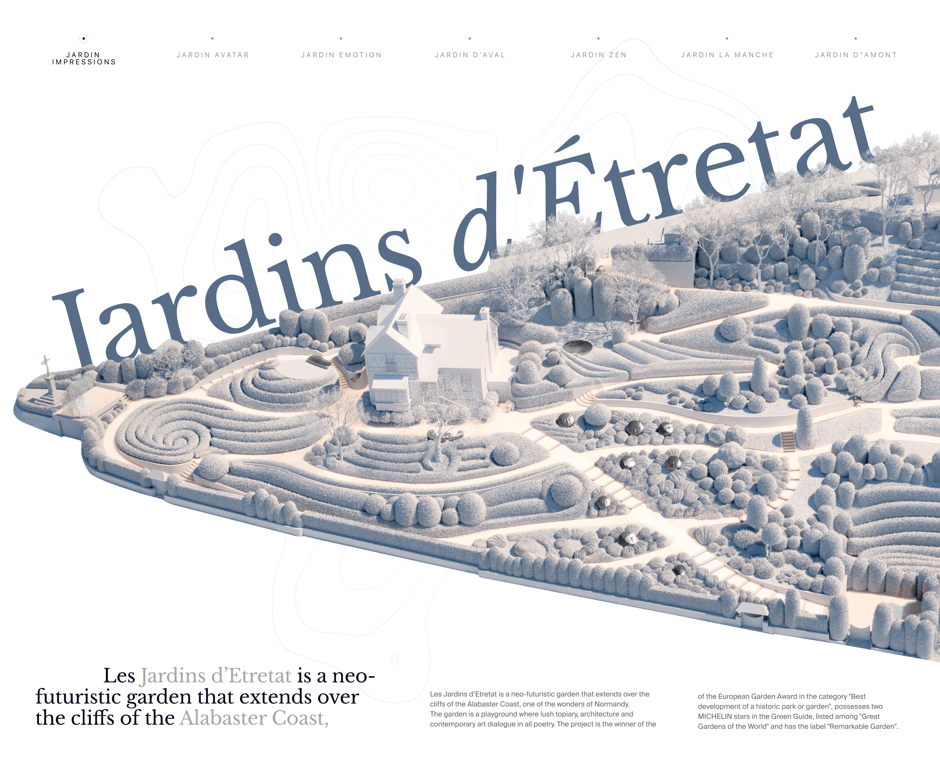 Landscape Landing Page — Etretat Gardens — Интерфейсы, Брендинг на Dprofile