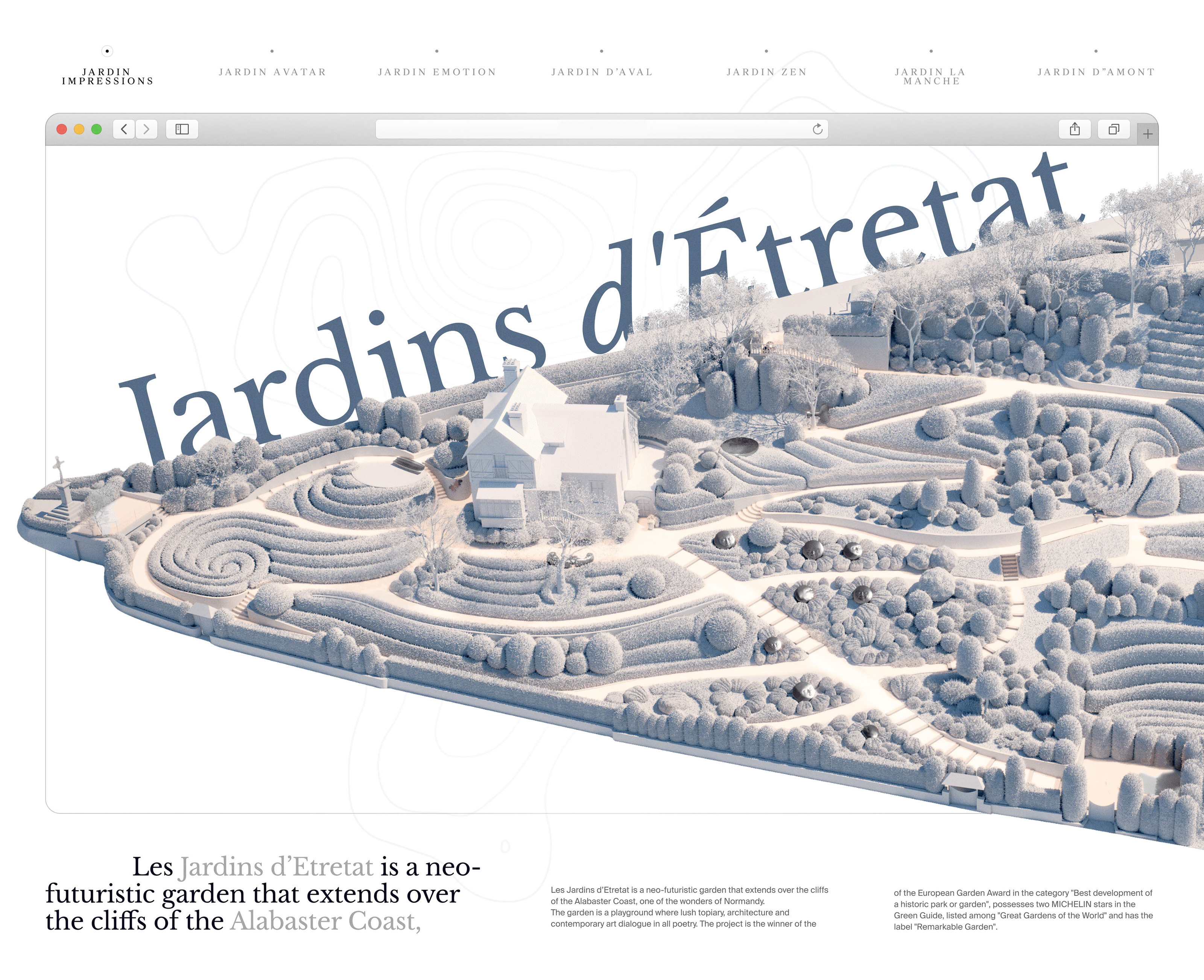 Landscape Landing Page — Etretat Gardens — Изображение №1 — Интерфейсы, Брендинг на Dprofile