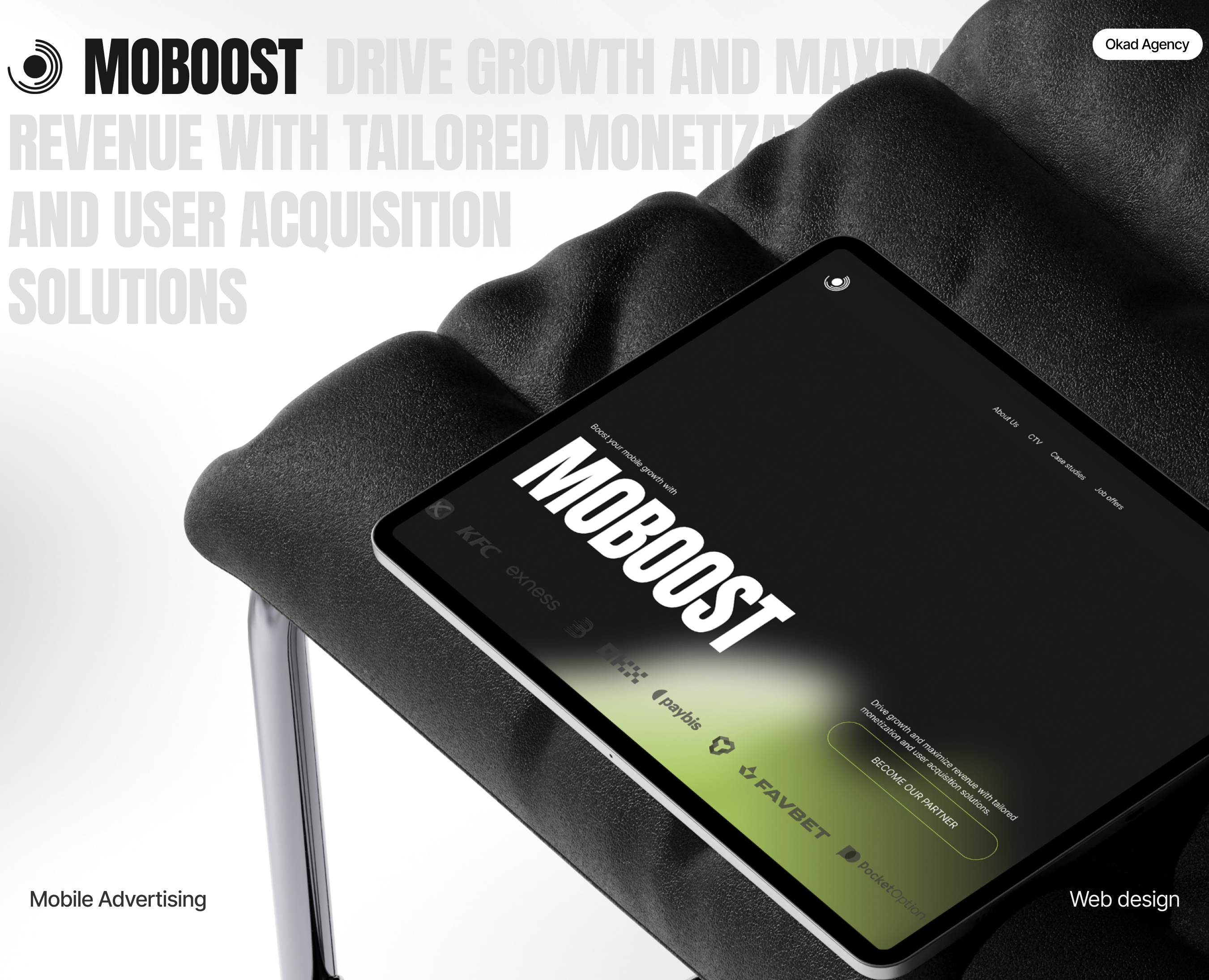 Moboost: Website Redesign for an AdTech Agency — Интерфейсы, Брендинг на Dprofile