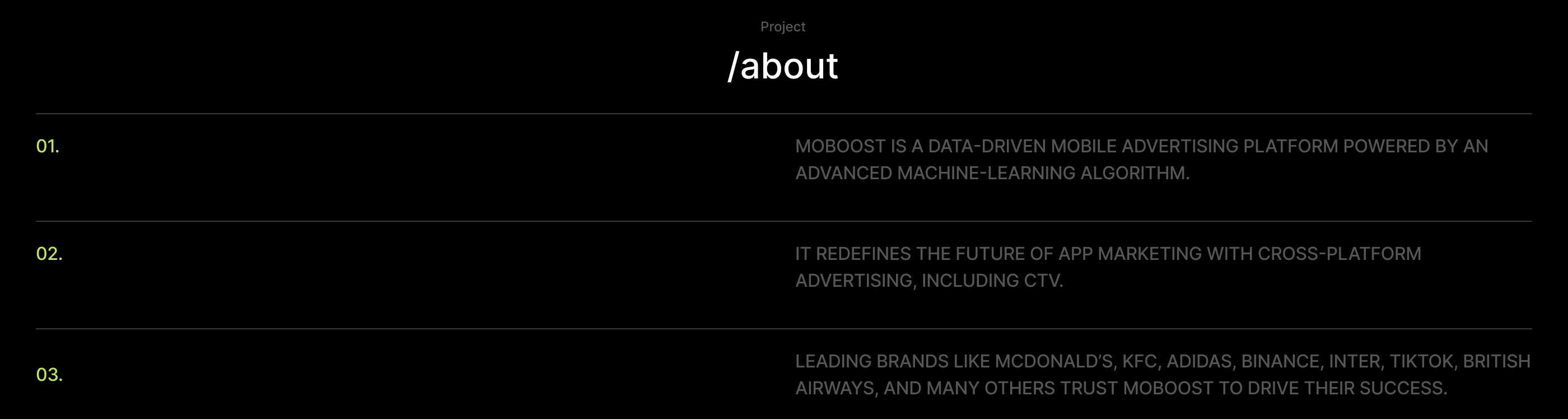 Moboost: Website Redesign for an AdTech Agency — Изображение №2 — Интерфейсы, Брендинг на Dprofile