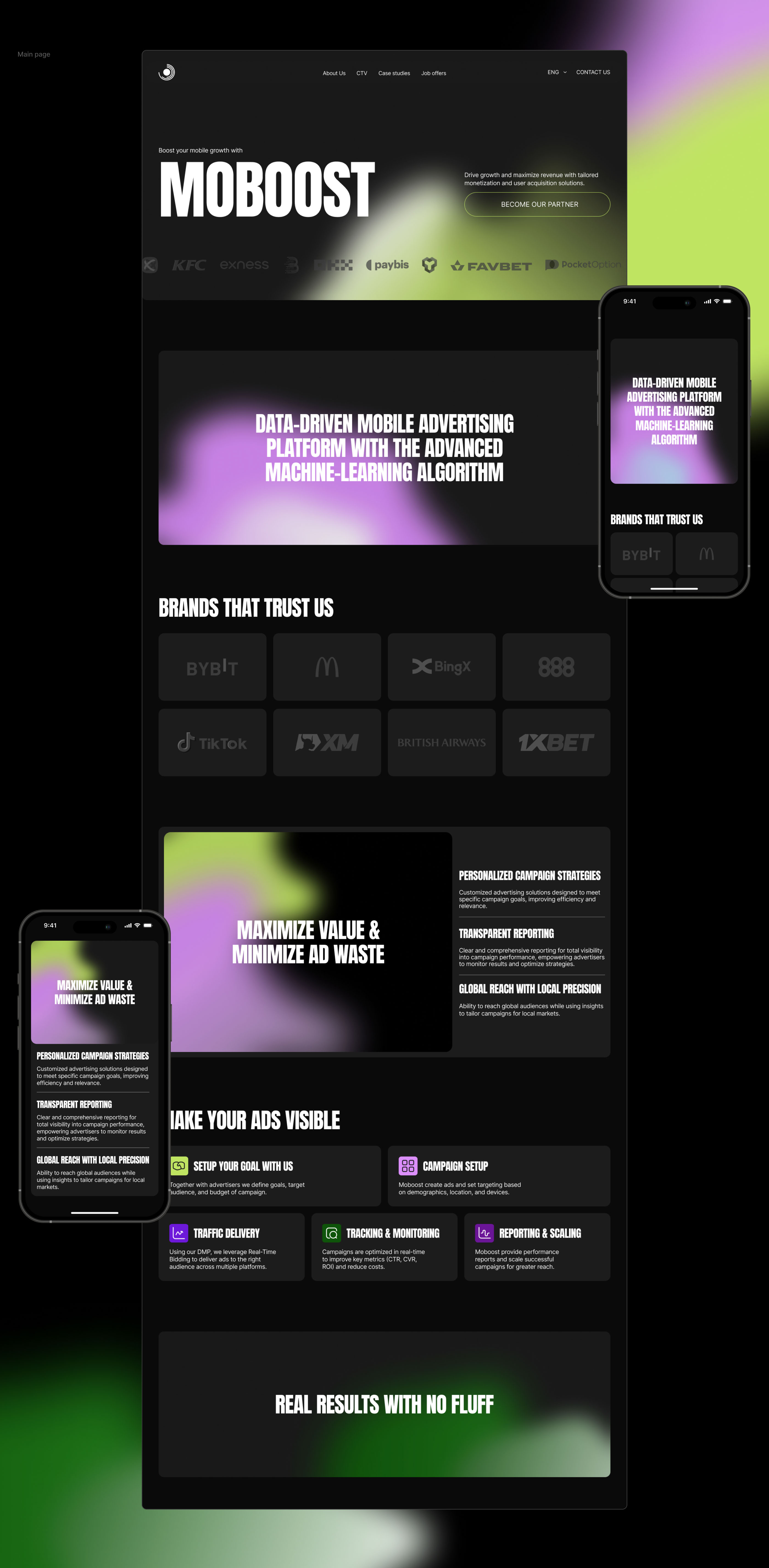 Moboost: Website Redesign for an AdTech Agency — Изображение №5 — Интерфейсы, Брендинг на Dprofile