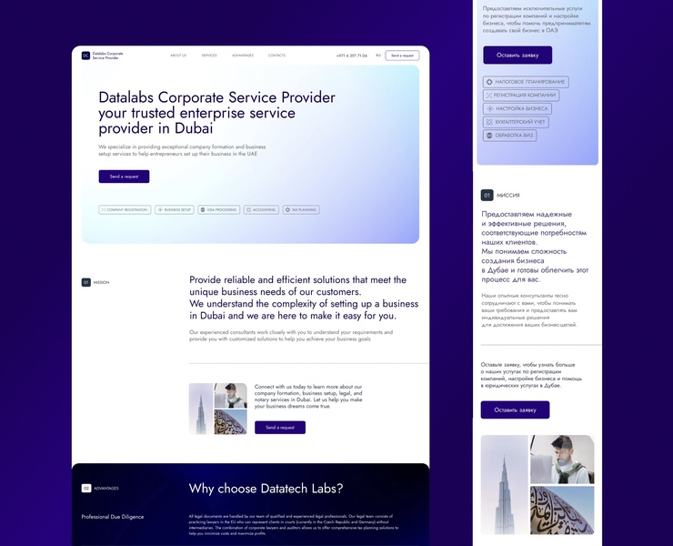 Datalabs Corporate Service Provider | Landing Page — Интерфейсы, Брендинг на Dprofile