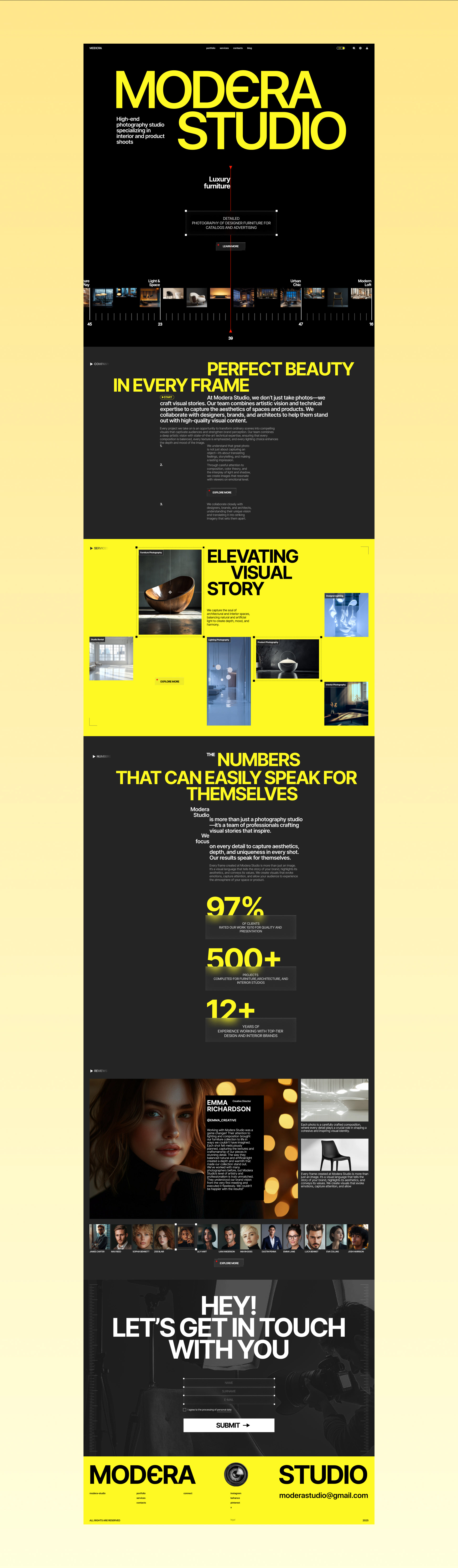 MODERA | Photography studio | Corporate website — Изображение №5 — Интерфейсы, Анимация на Dprofile