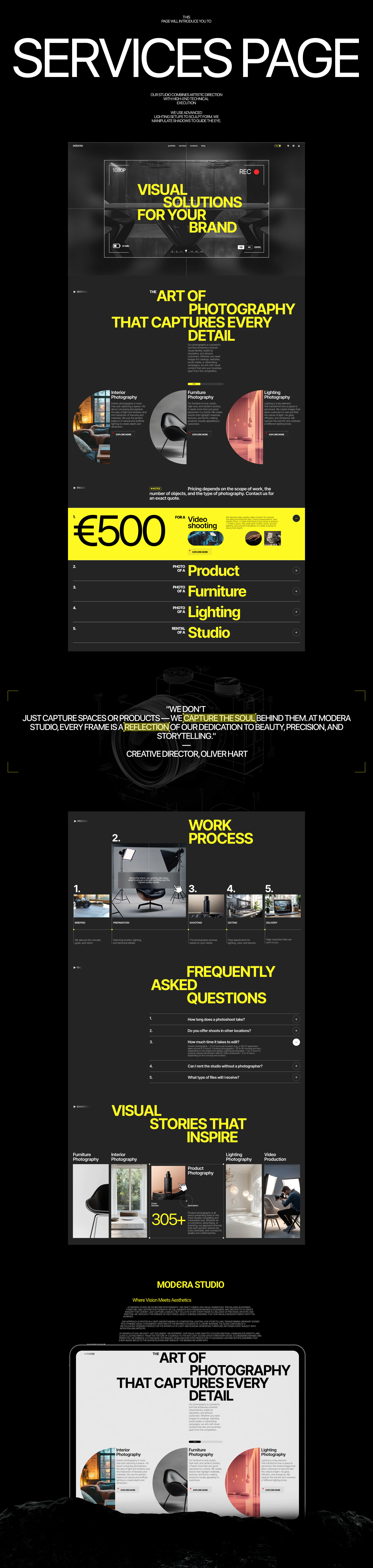 MODERA | Photography studio | Corporate website — Изображение №7 — Интерфейсы, Анимация на Dprofile