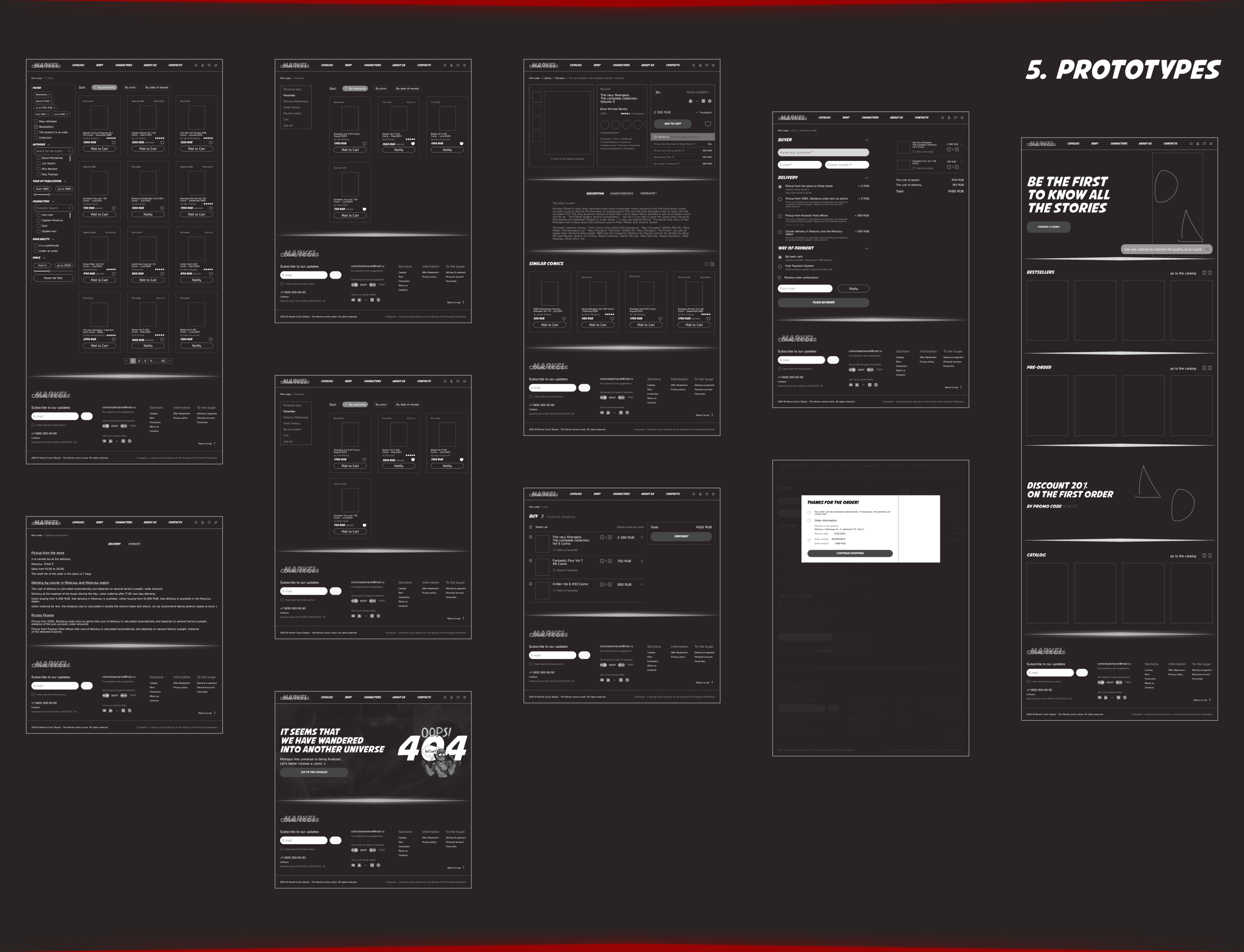 Интернет-магазин по продаже комиксов Марвел — Изображение №7 — Интерфейсы на Dprofile